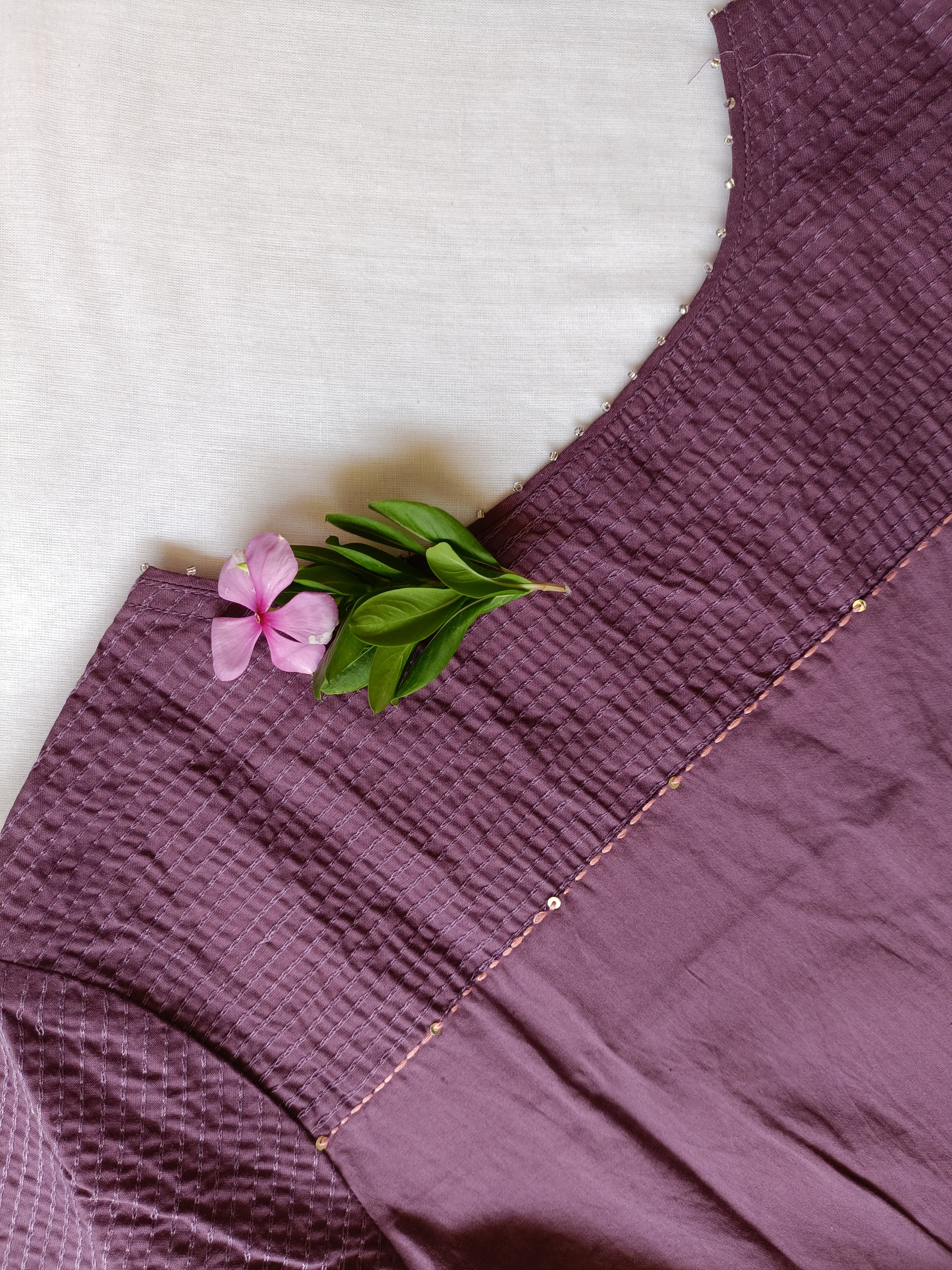"Farah" Purple Embroidered kurta set(2 pc)