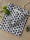 "Kanika" Hand Embroidered Block Printed Cotton kurta