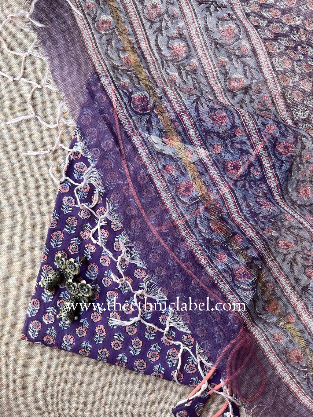 "Nadiya" hand Block Printed Cotton kurta with Dupatta-2pc