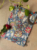 "Aishwarya" Hand Embroidered Block Printed Cotton kurta