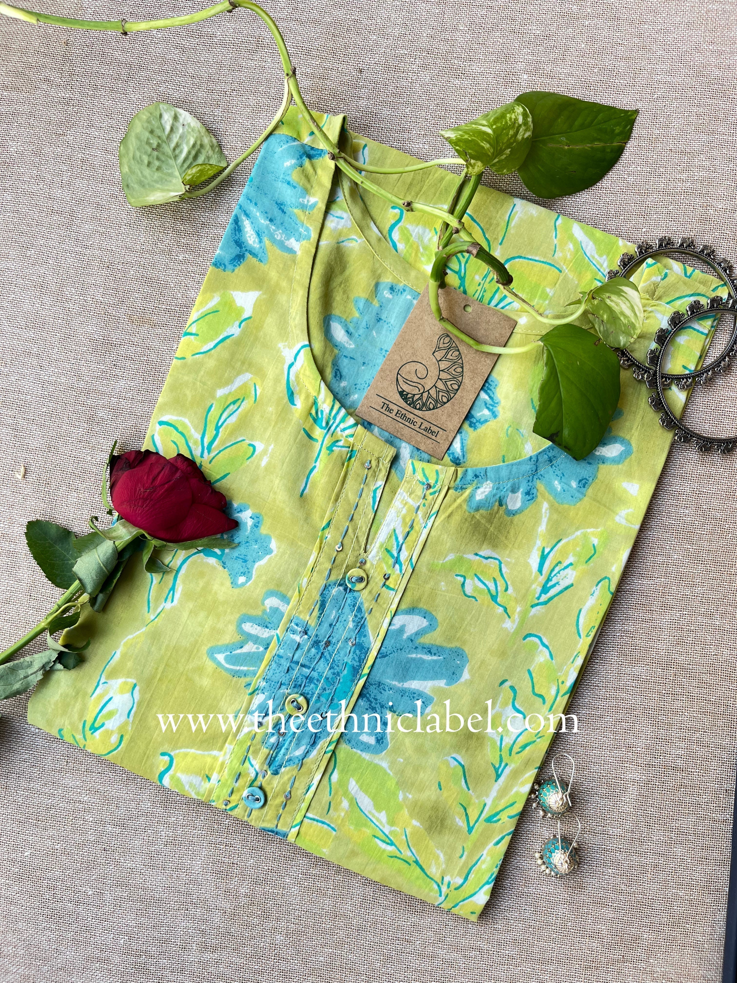 "Imli" Buttoned Cotton Kurta