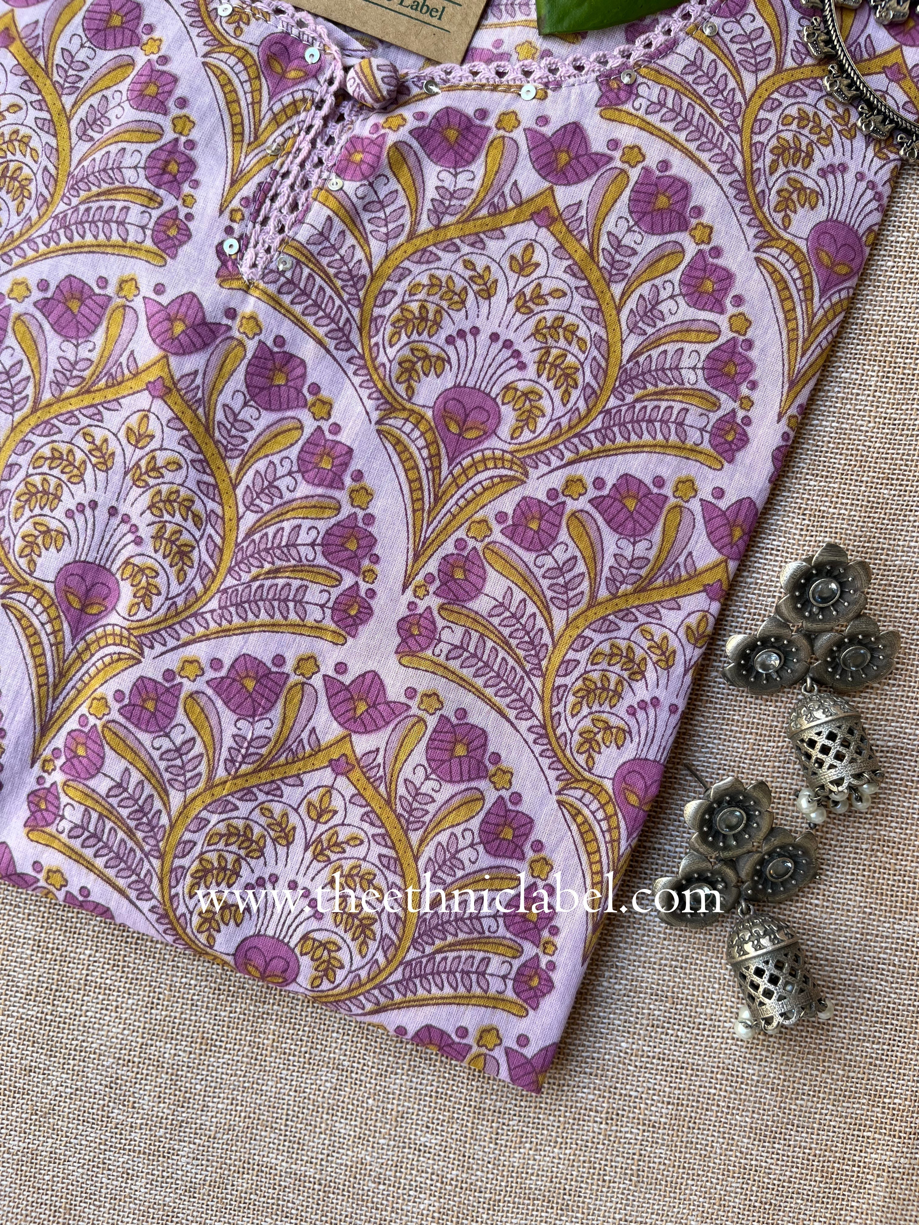 "Sabita" Laced Cotton Kurta