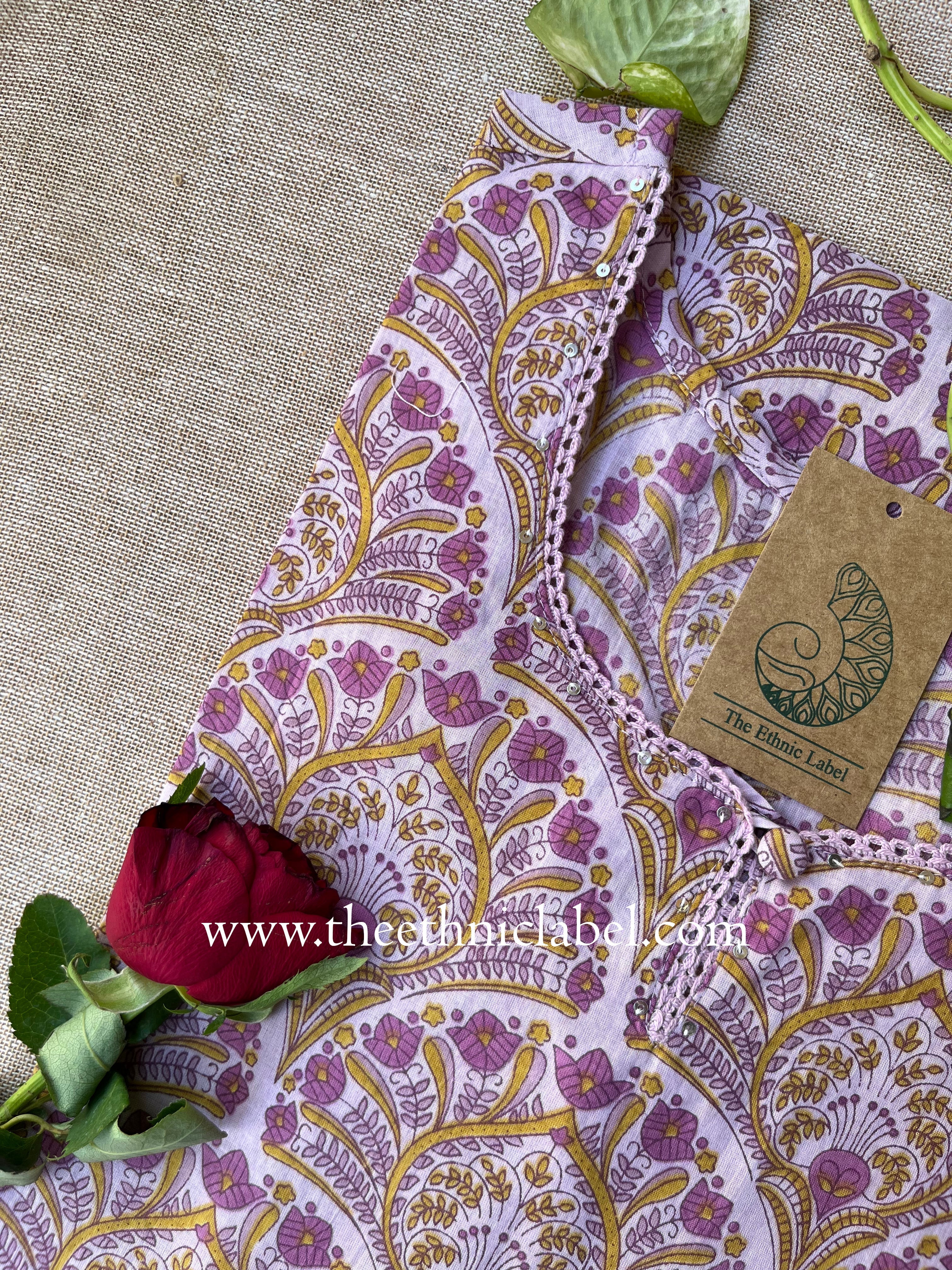 "Sabita" Laced Cotton Kurta