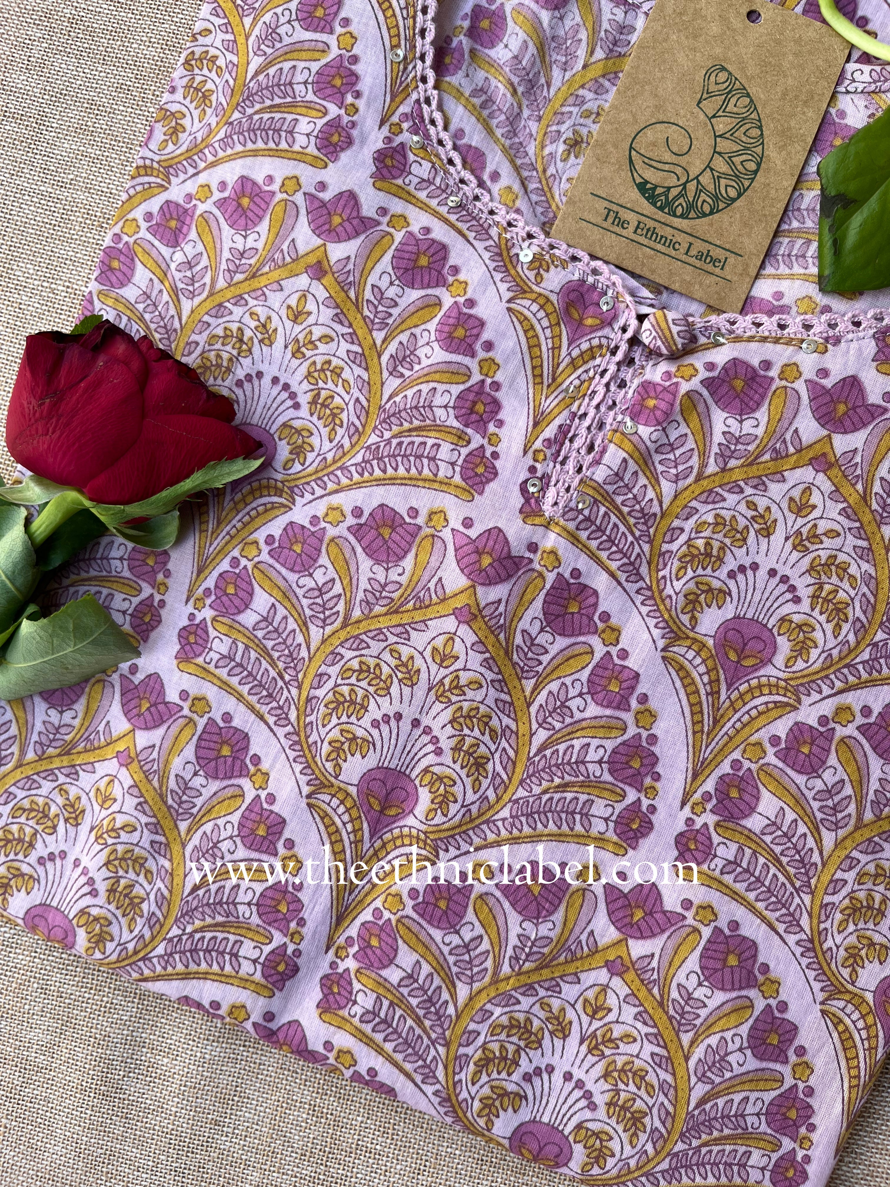 "Sabita" Laced Cotton Kurta