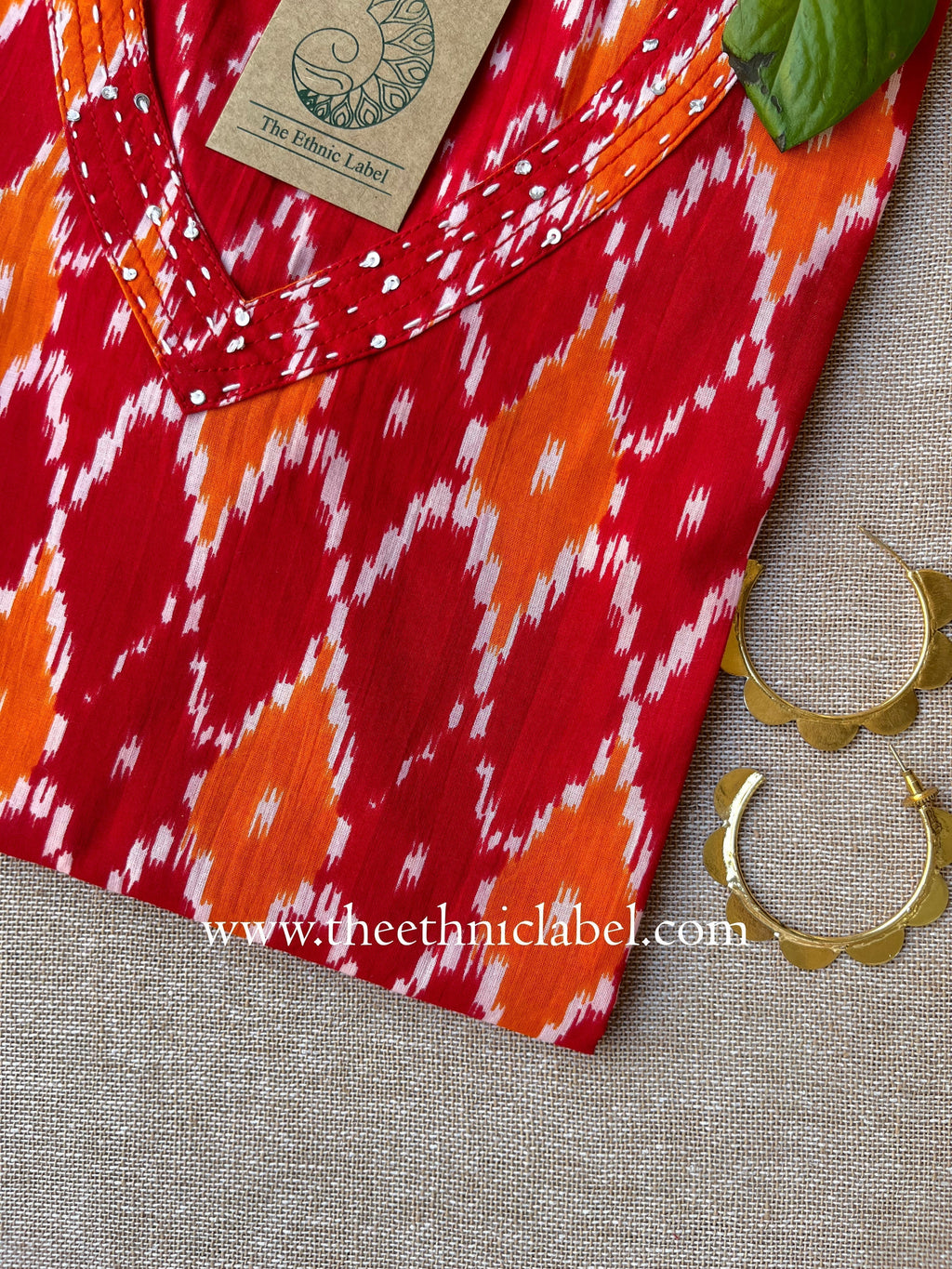 "Ikat" Kantha Cotton Kurta