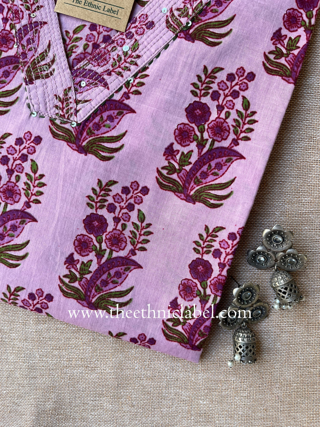 "Jagriti" Boota Cotton kurta - Big Size