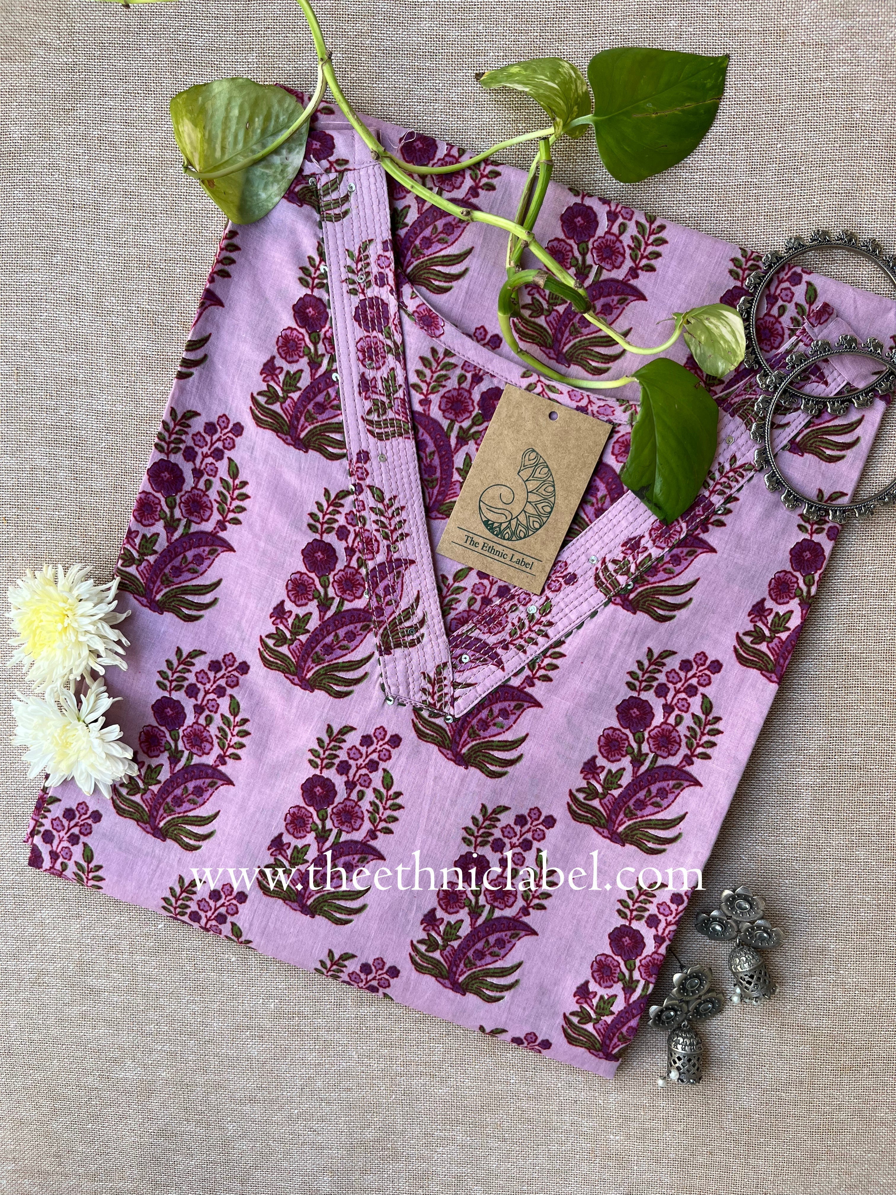"Jagriti" Boota Cotton kurta - Big Size