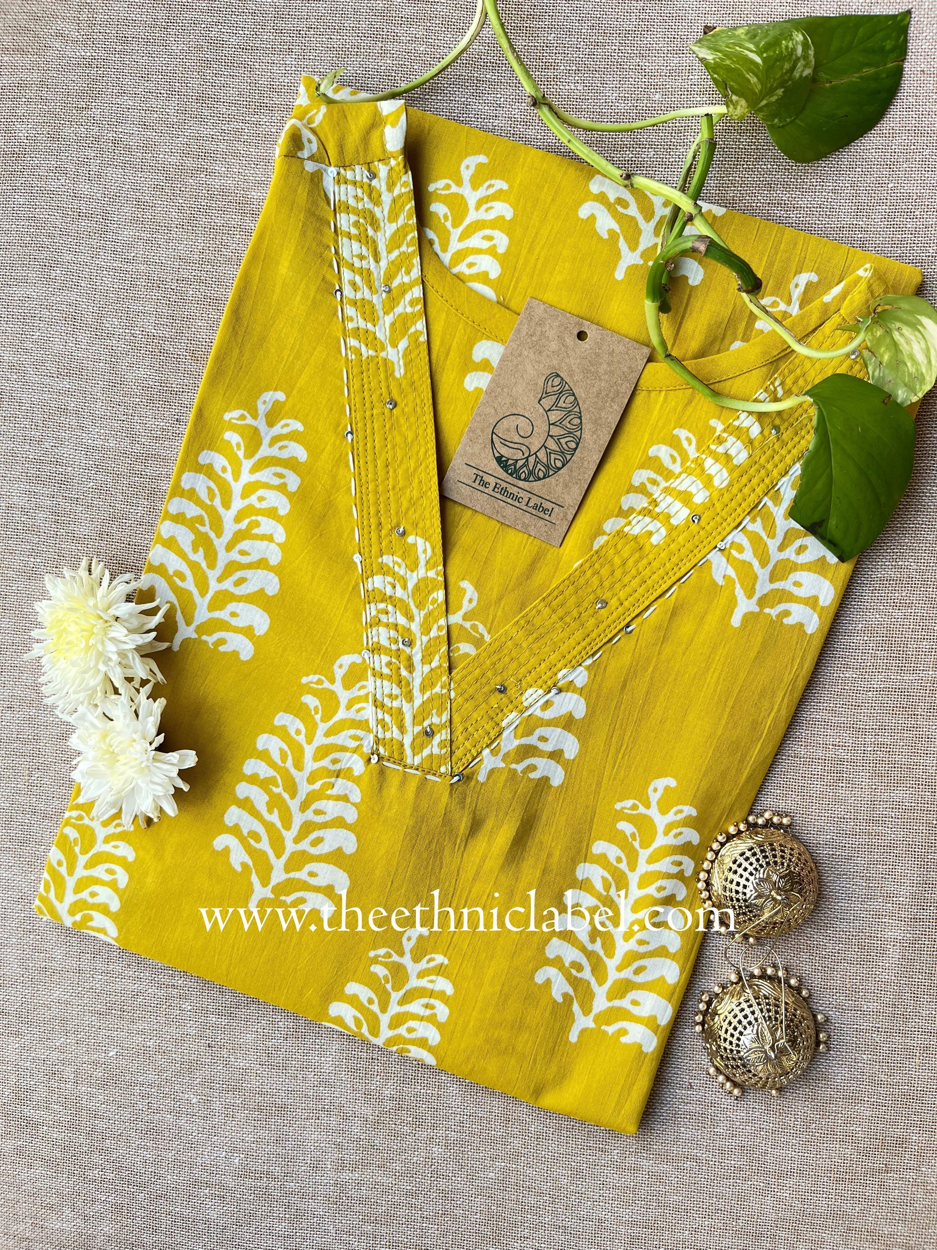 "Safina" Boota Cotton kurta