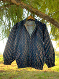 Indigo Floral Boota Bomber Jacket