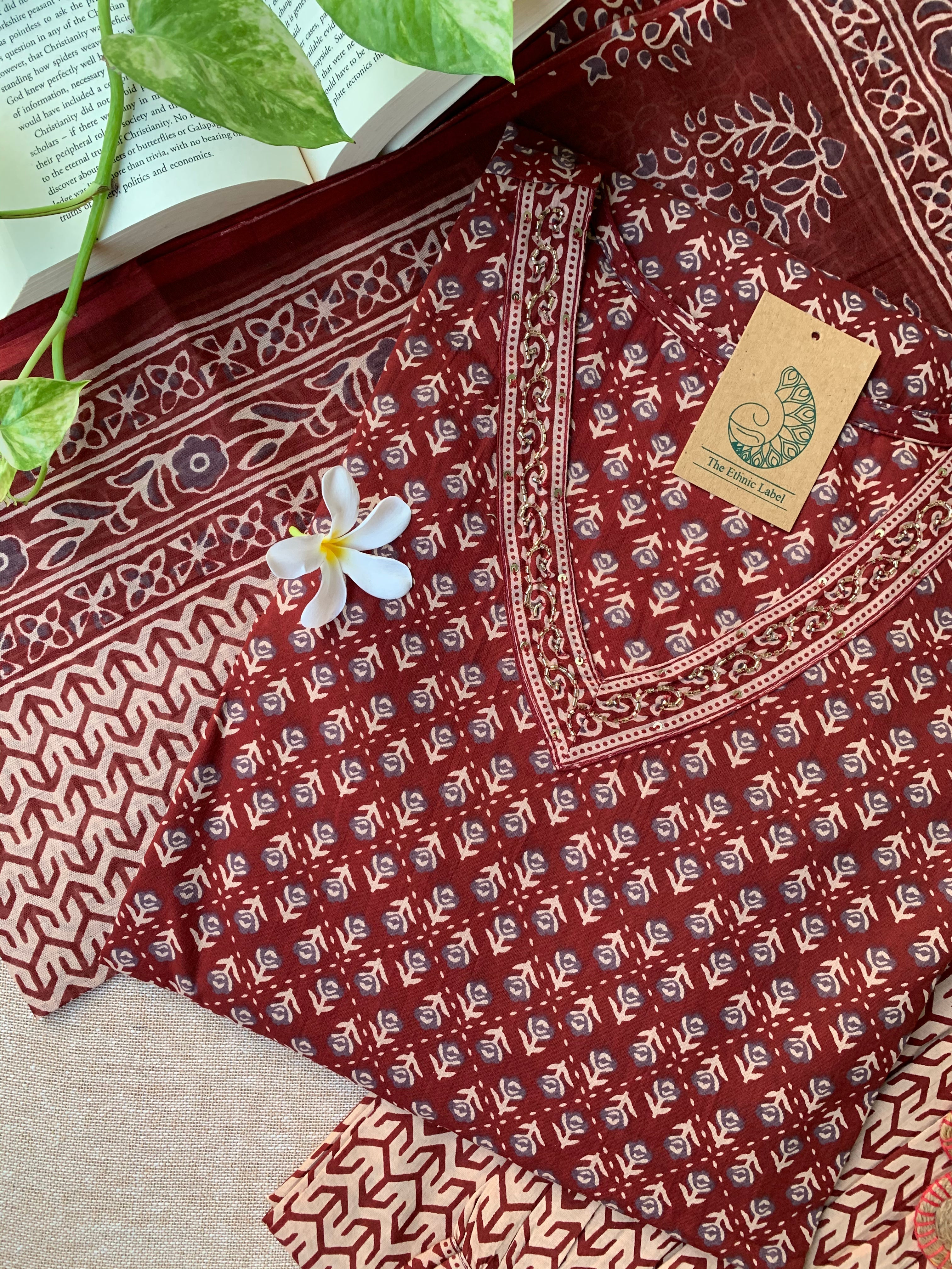 "Anayra" Cotton Kurta Set(3pc)