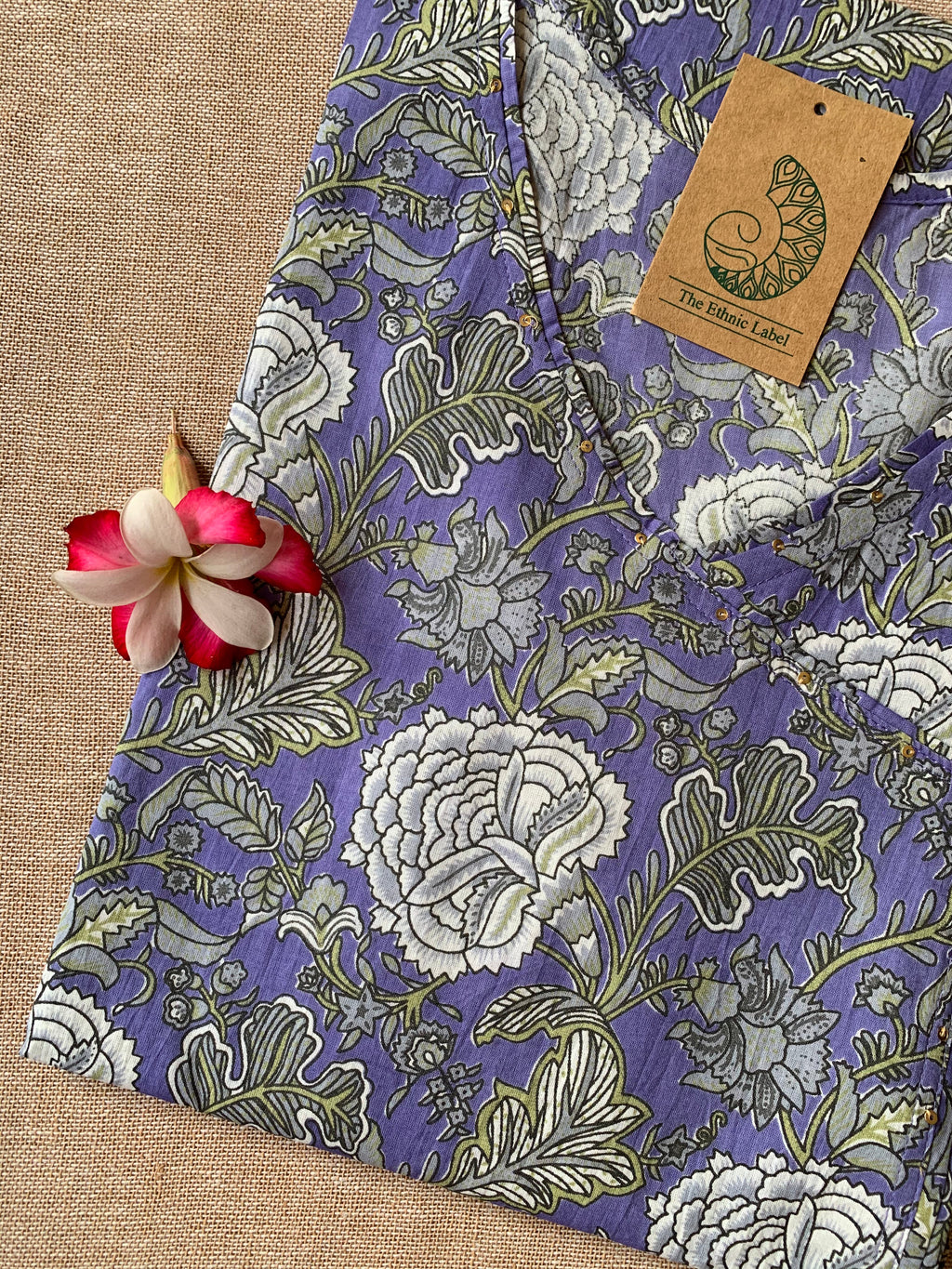 "Shama" Hand Block Printed Angrakha Cotton kurta (S to 5XL)