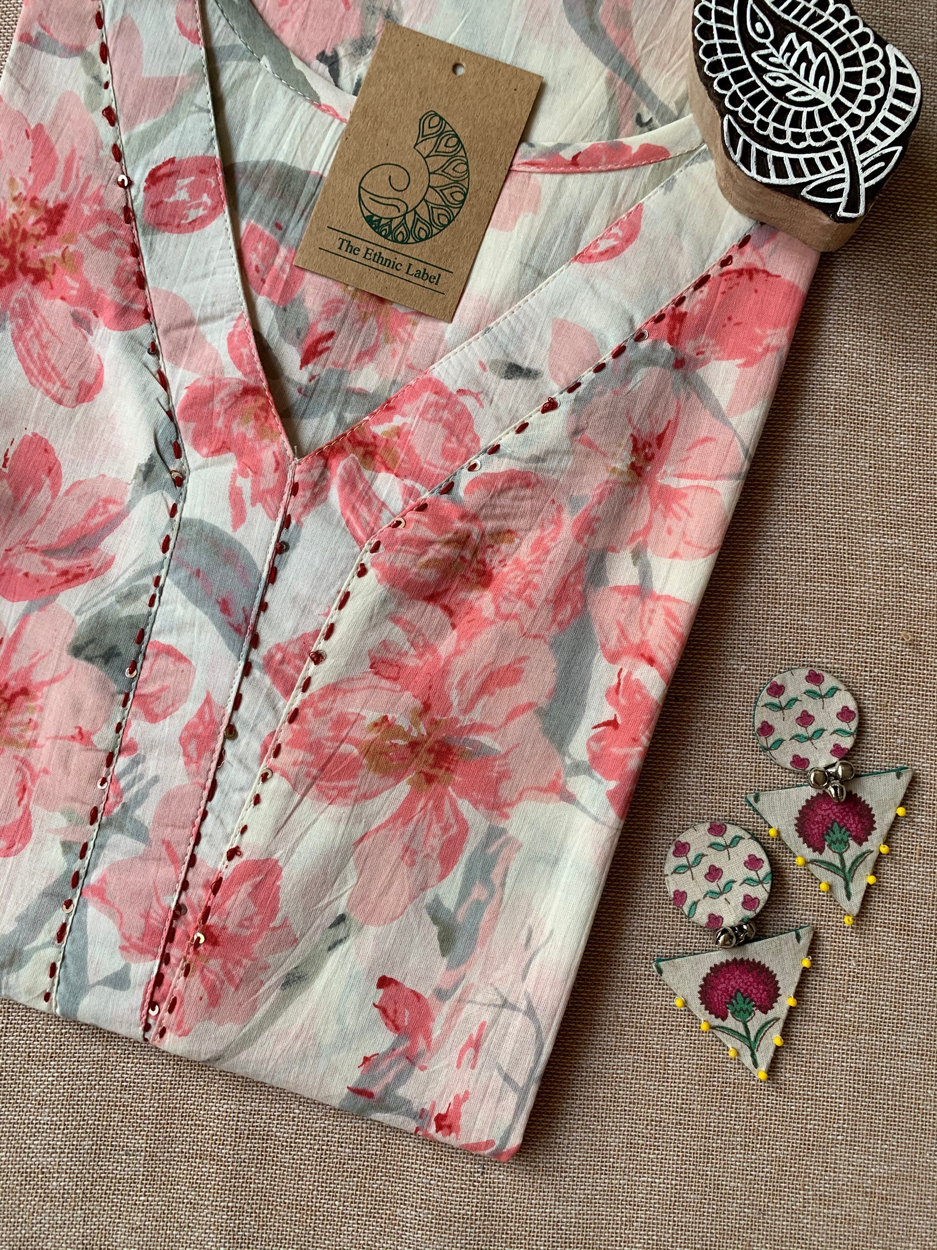 "Maya" Hand Block Printed Cotton kurta