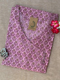 "Pearl" Hand Block Printed Angrakha Cotton kurta - Big Size