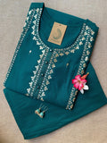 "Simran" hand embroidered Silk Kurta Set(2pc)
