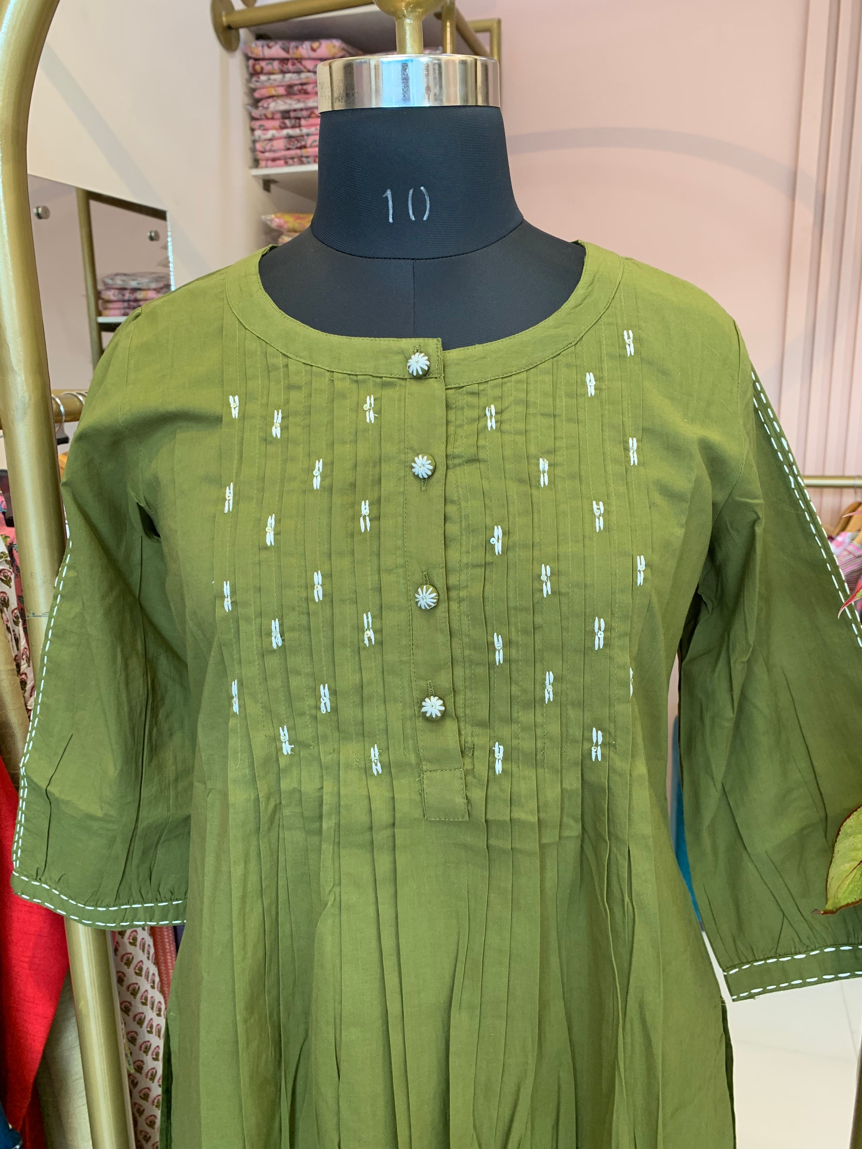 "Heena" Cotton Kurta with Pants (2pc)