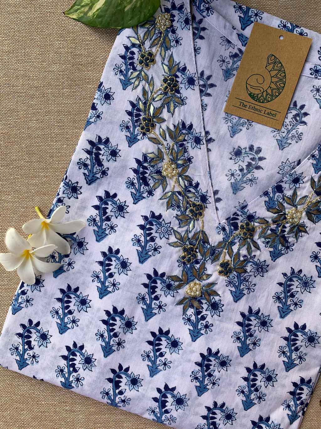 "Pari" Hand Work Embellished Cotton kurta