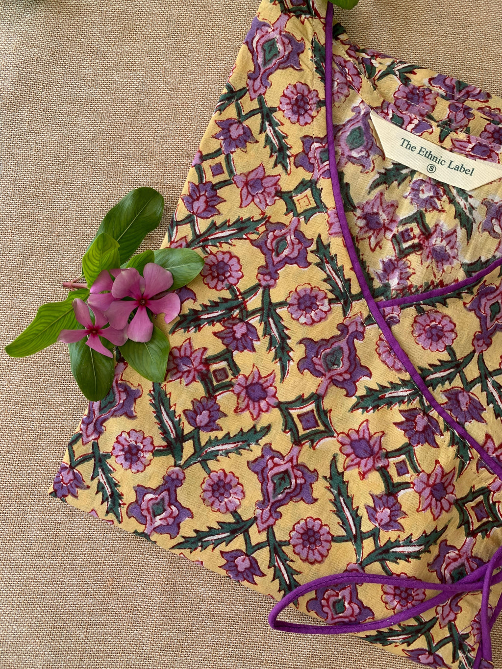 "Khushi" Hand Block Printed Angrakha Cotton kurta