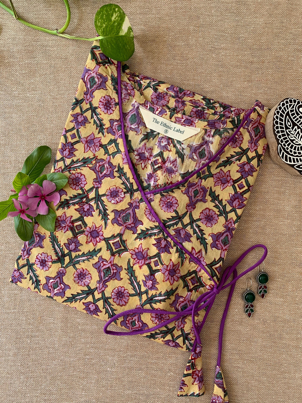 "Khushi" Hand Block Printed Angrakha Cotton kurta