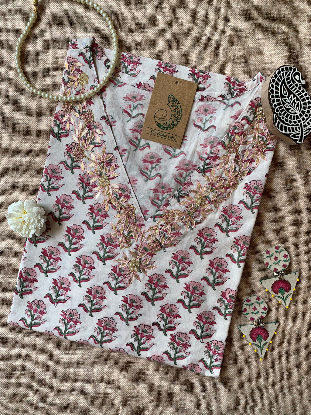 "Ujala" Hand Work Cotton kurta