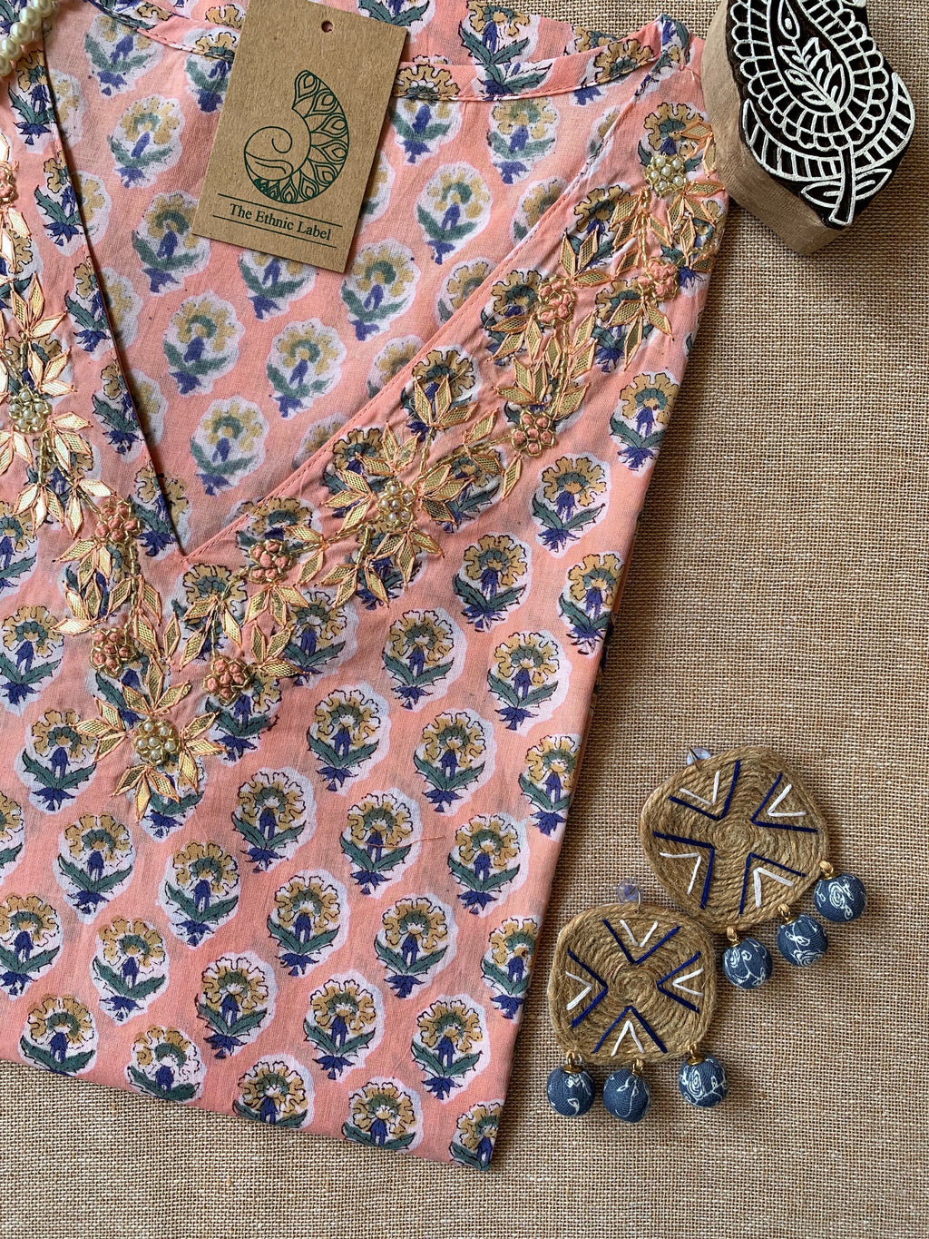 "Panache" Hand Work Cotton kurta
