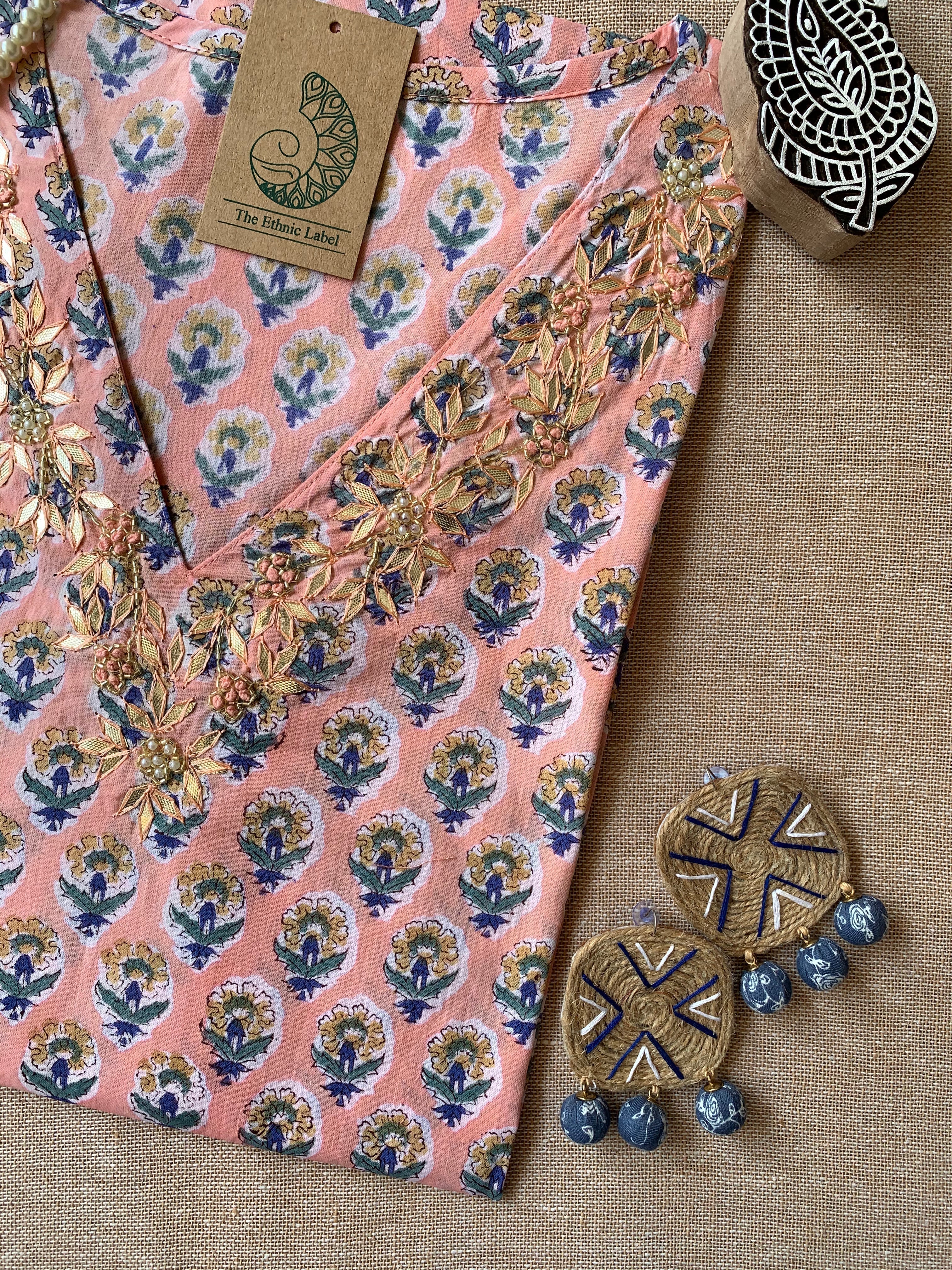 "Panache" Hand Work Cotton kurta