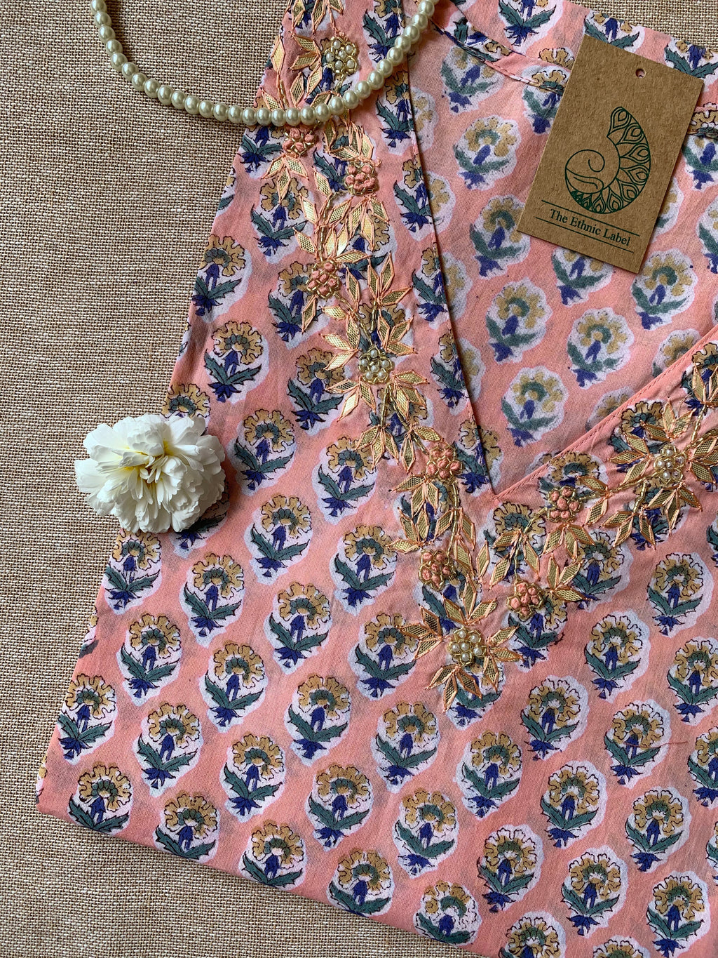 "Panache" Hand Work Cotton kurta