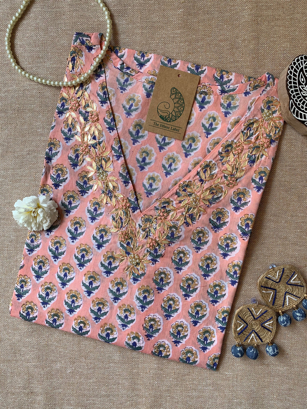 "Panache" Hand Work Cotton kurta