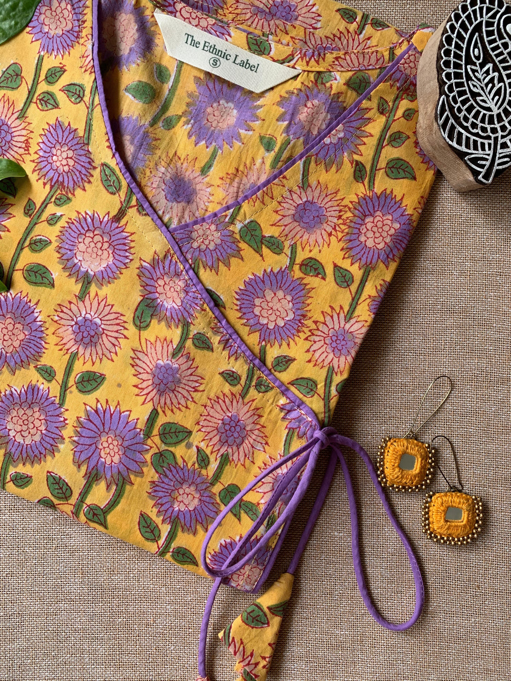 "Atreyi" Hand Block Printed Angrakha Cotton kurta