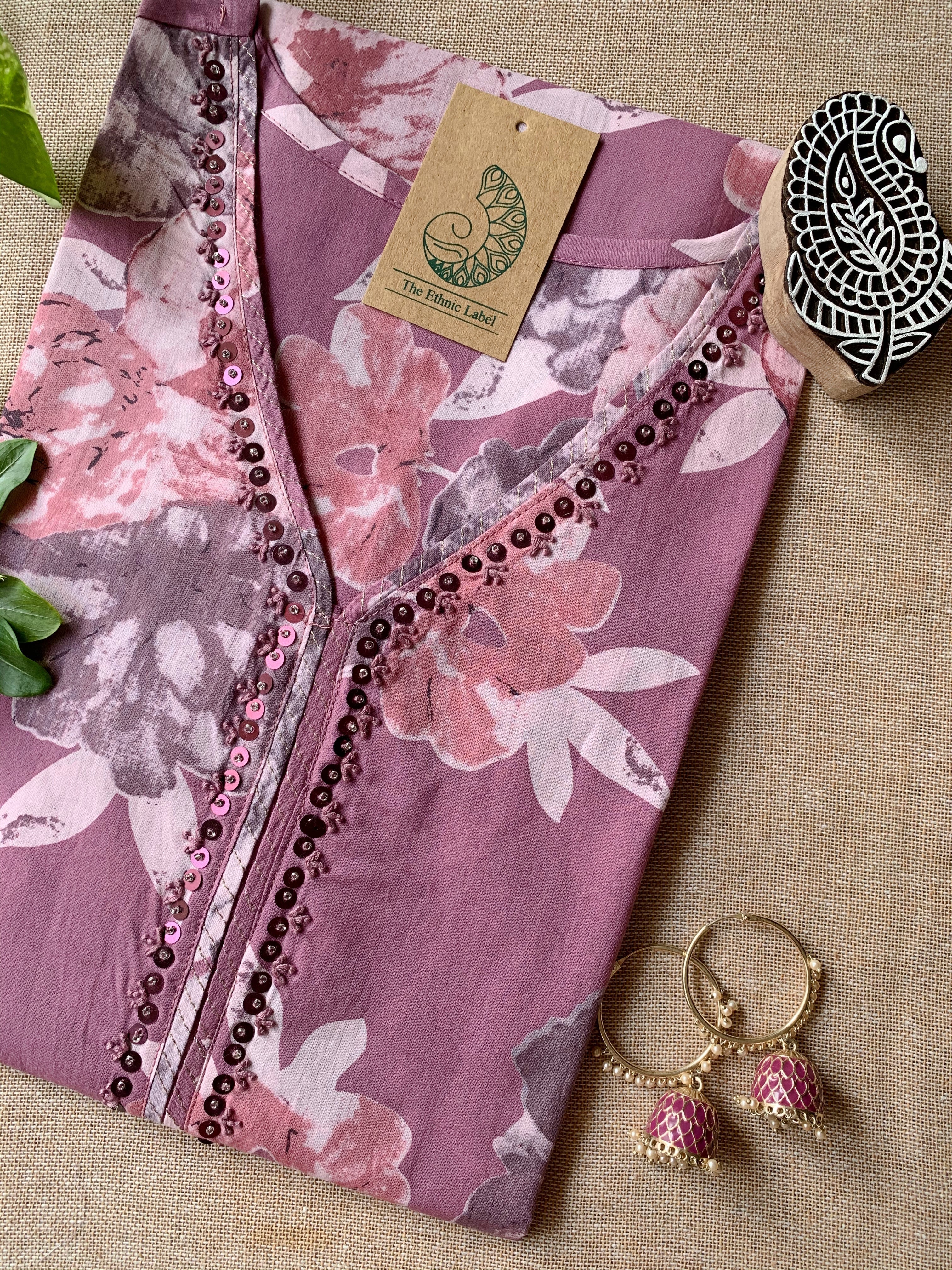 "Harnaaz" Hand Work Cotton kurta