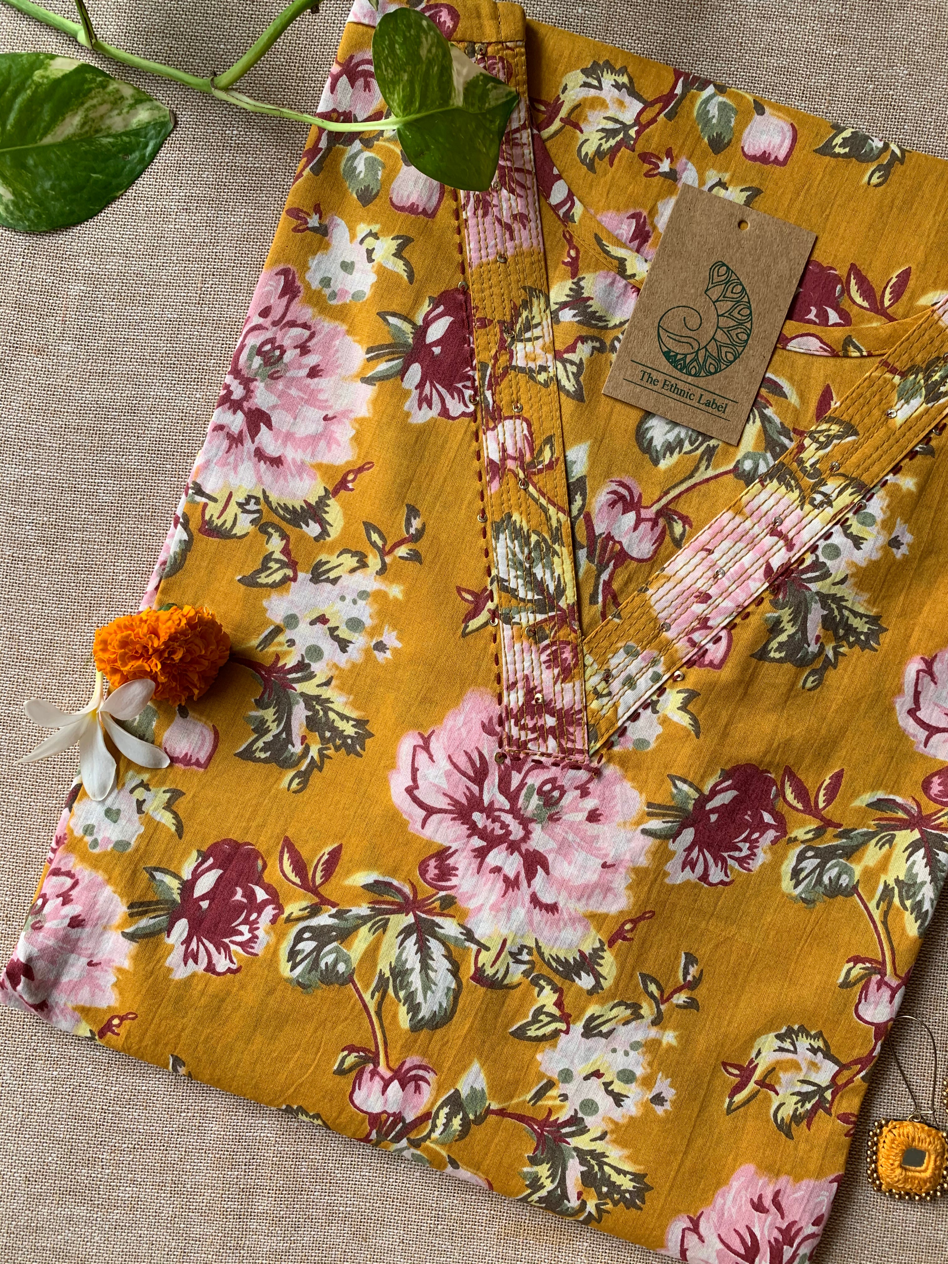 "Marham" Hand Block Printed Cotton kurta - Big Size