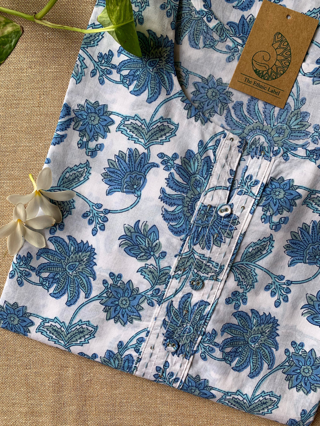 "Aasma" Hand Block Printed Cotton kurta - Big Size