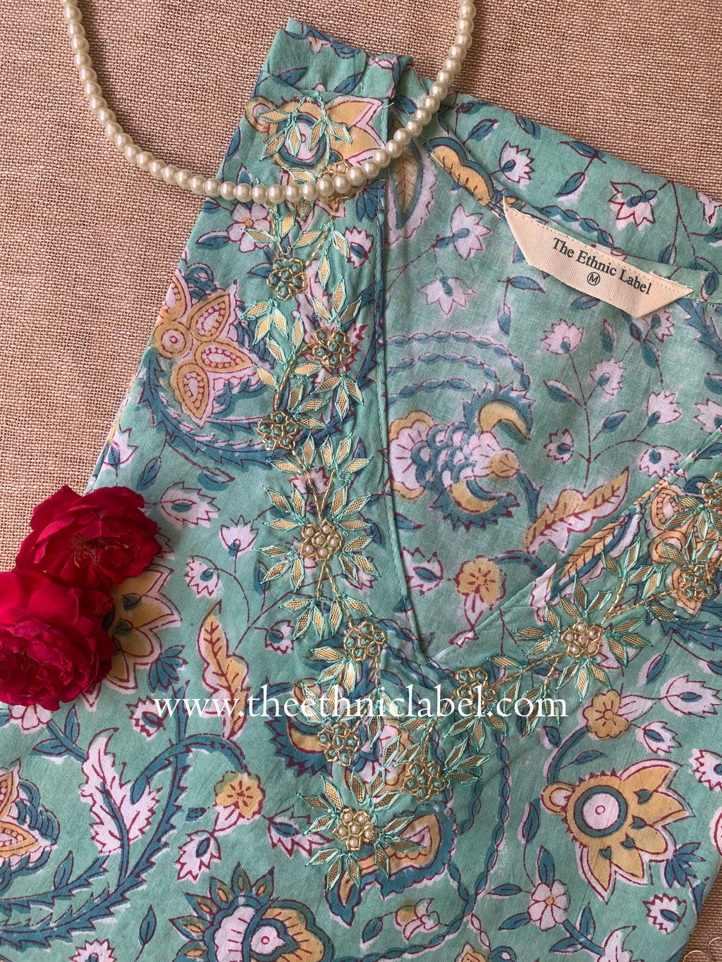 "Jasmine" Hand Work Cotton kurta