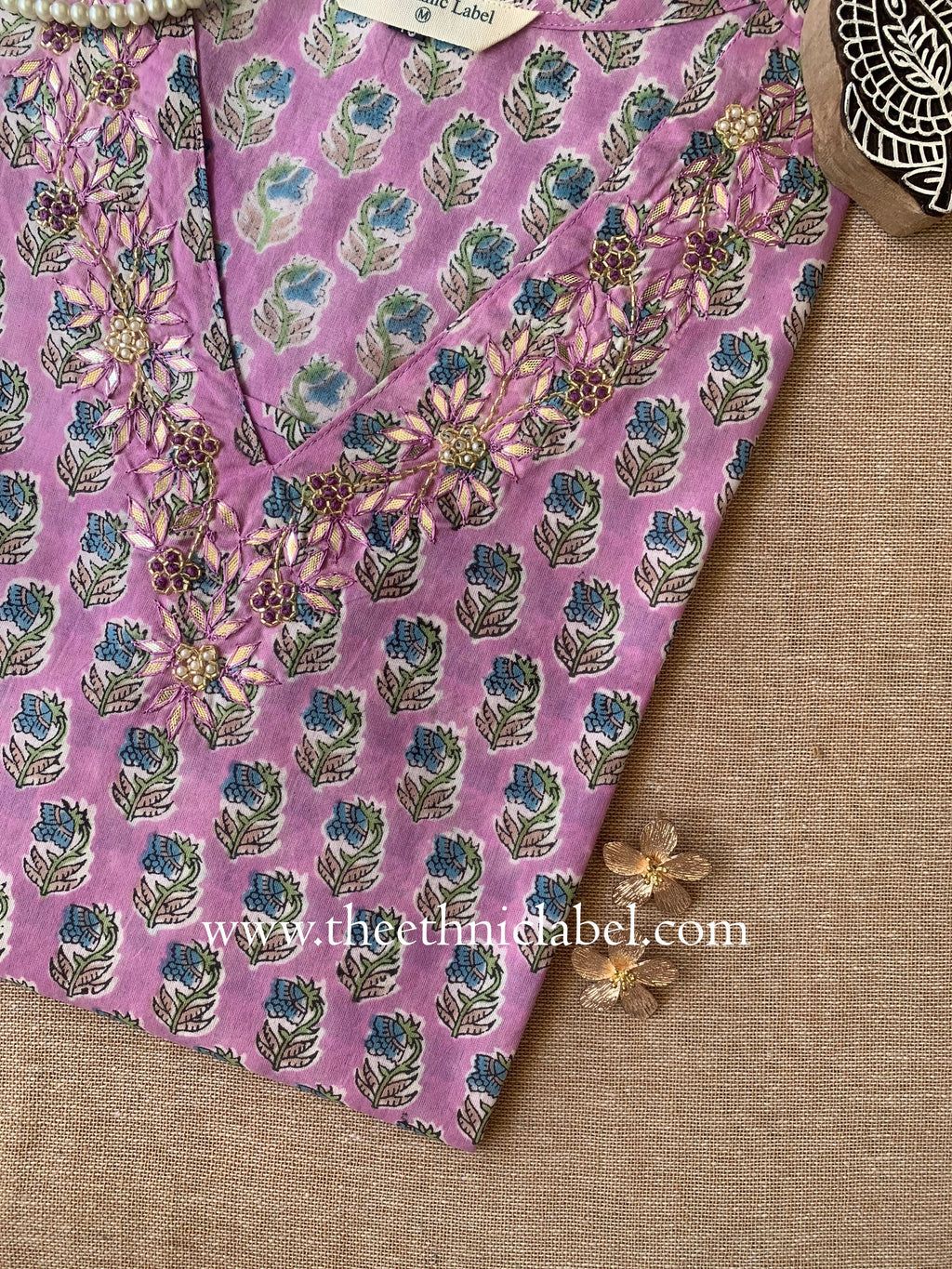 "Meera" Hand Work Cotton kurta