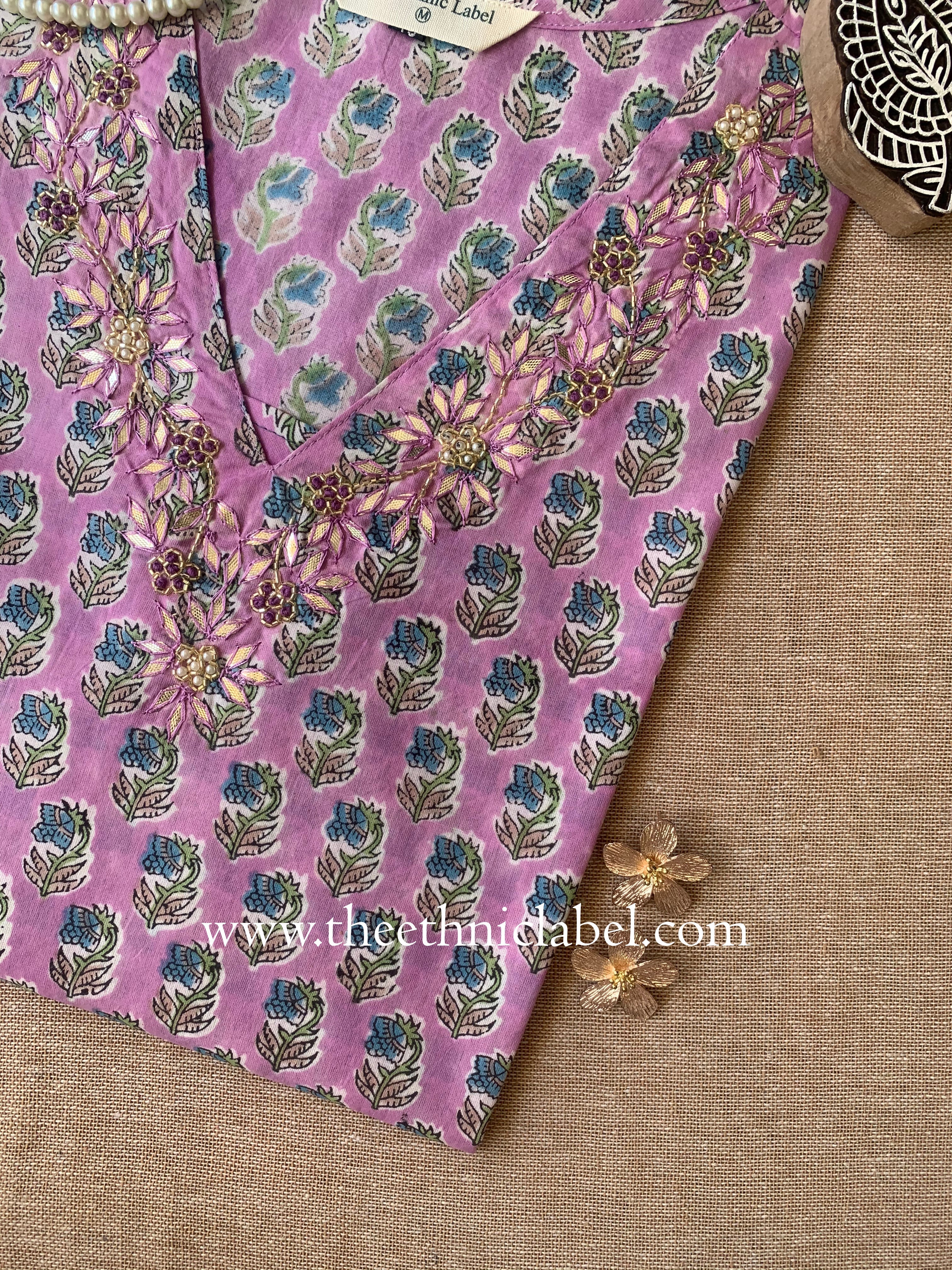 "Meera" Hand Work Cotton kurta