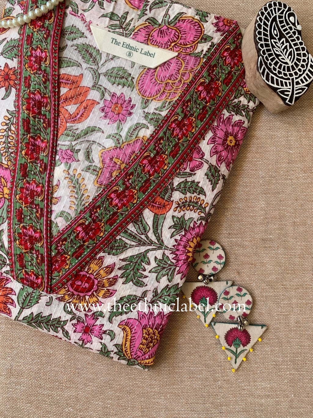 "Parveen" Floral Cotton kurta