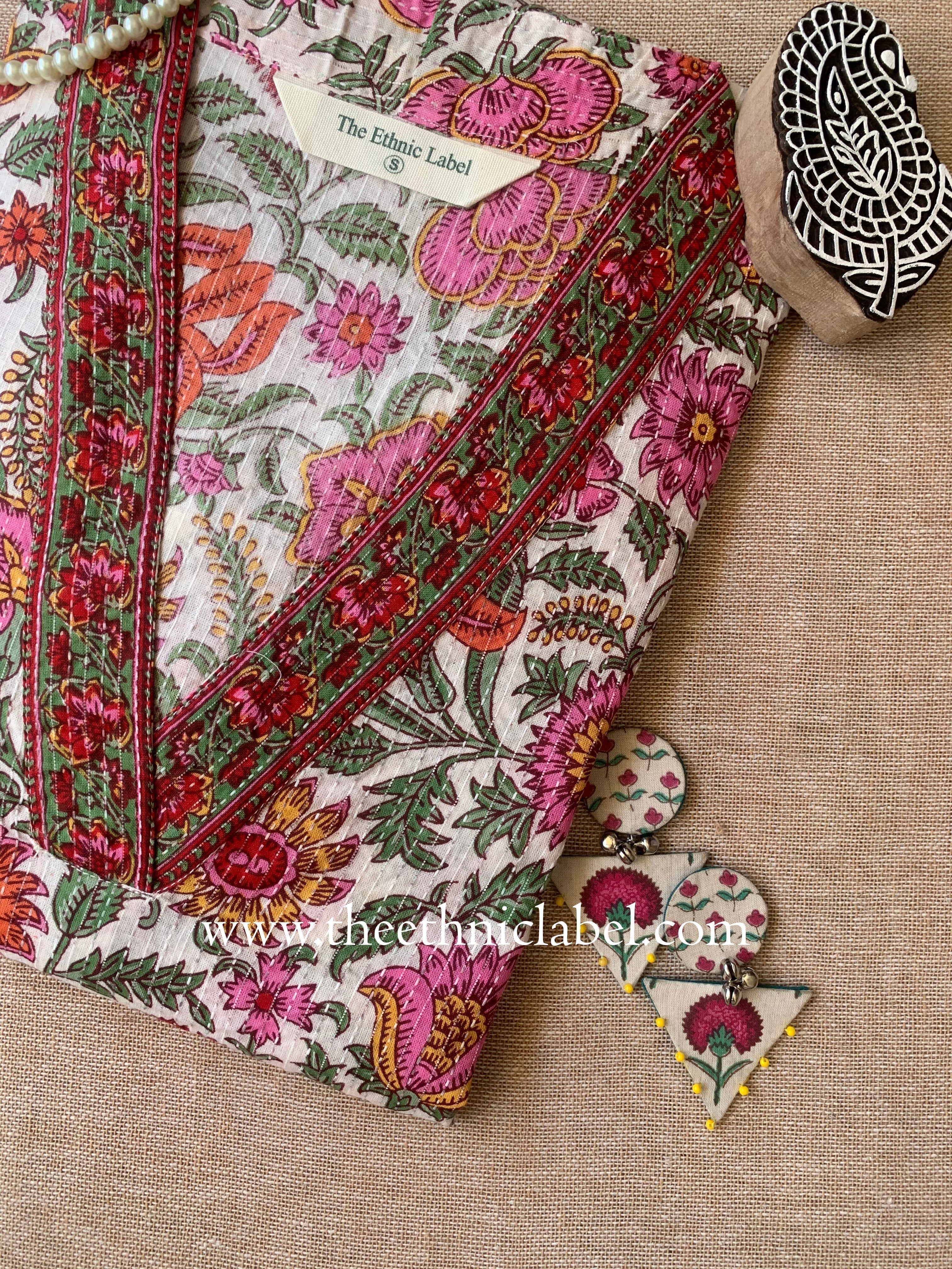 "Parveen" Floral Cotton kurta