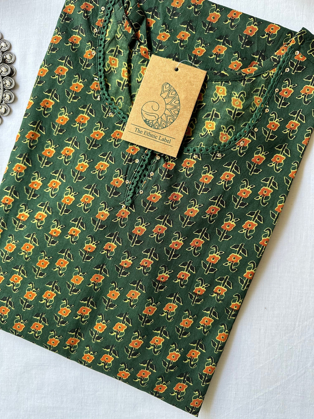 "Veera" ajrakh Hand block printed Cotton kurta