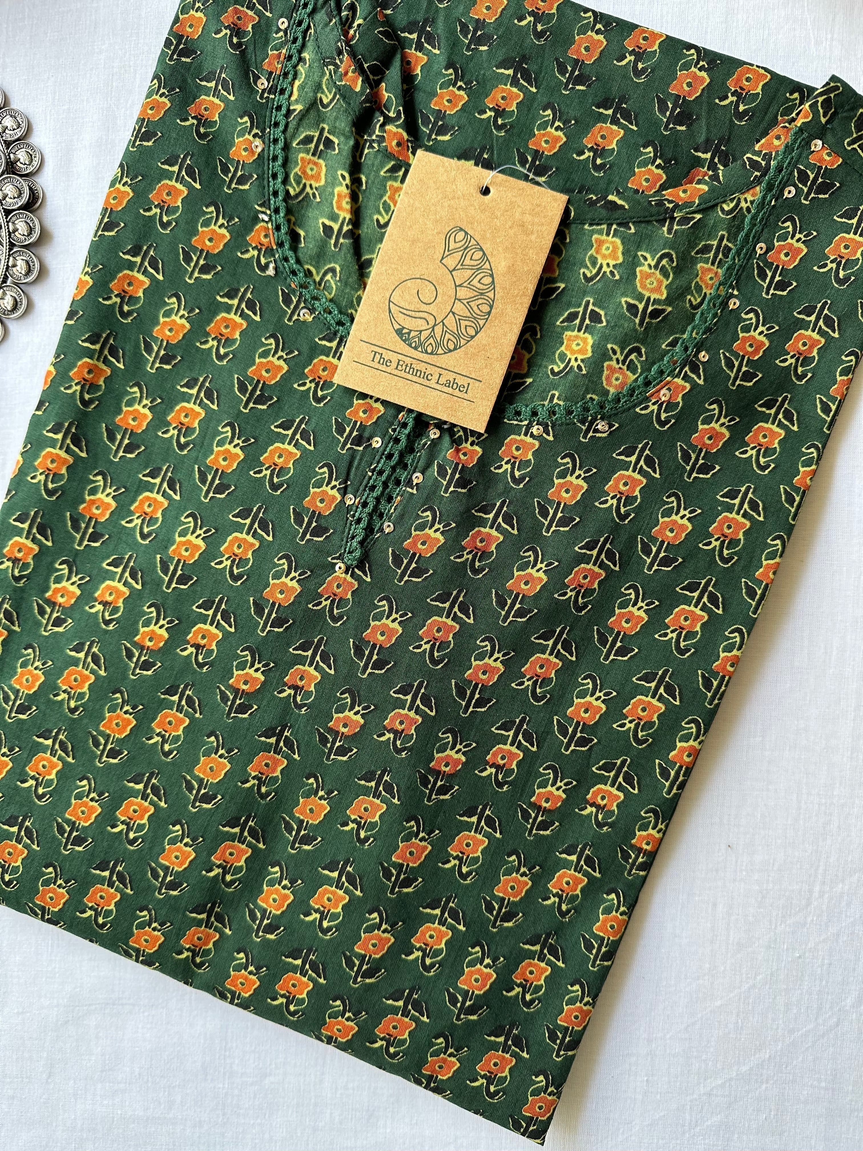 "Veera" ajrakh Hand block printed Cotton kurta