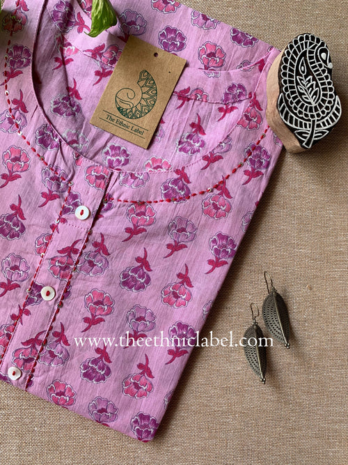 "Chirmi" Hand Block Printed Cotton kurta