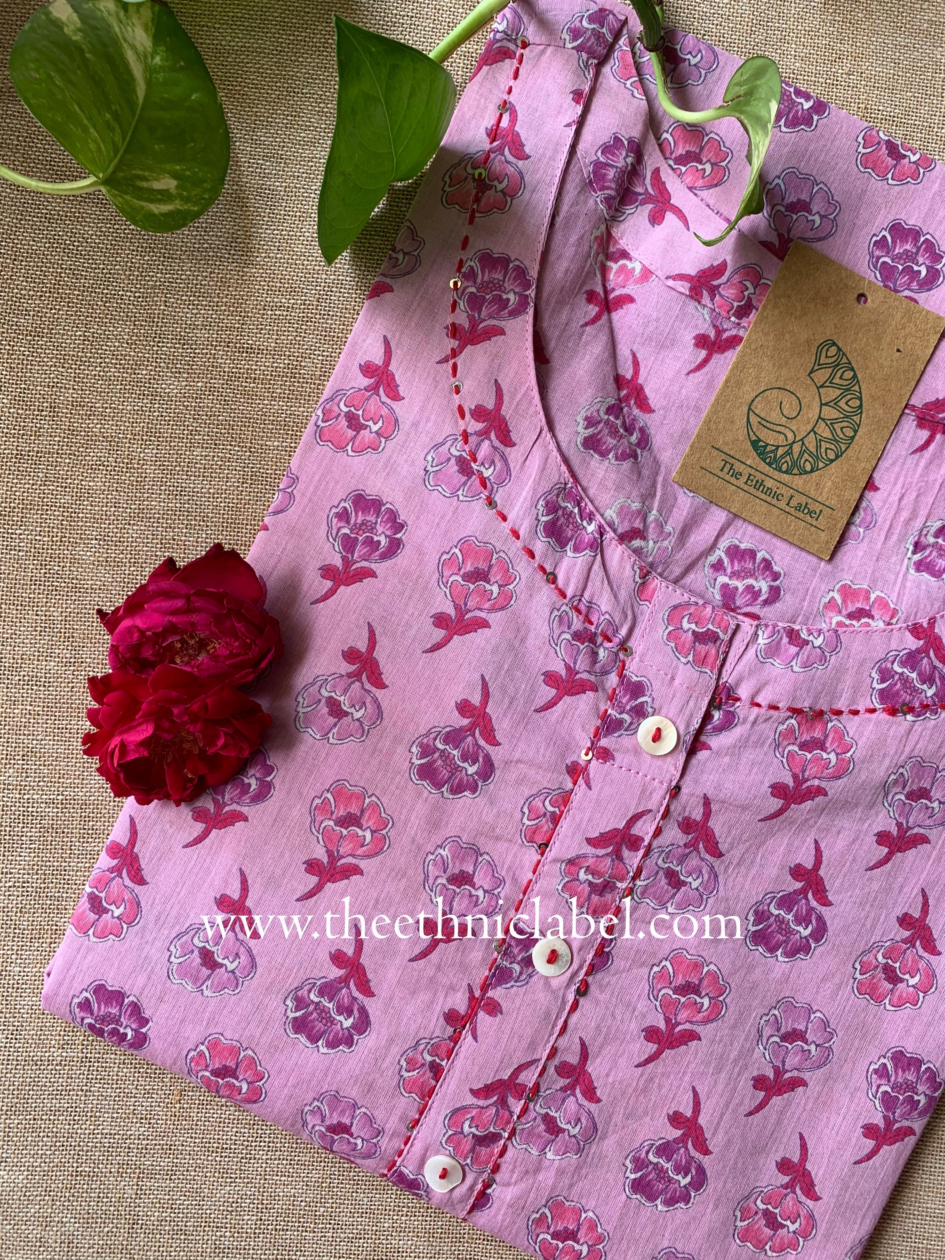 "Chirmi" Hand Block Printed Cotton kurta