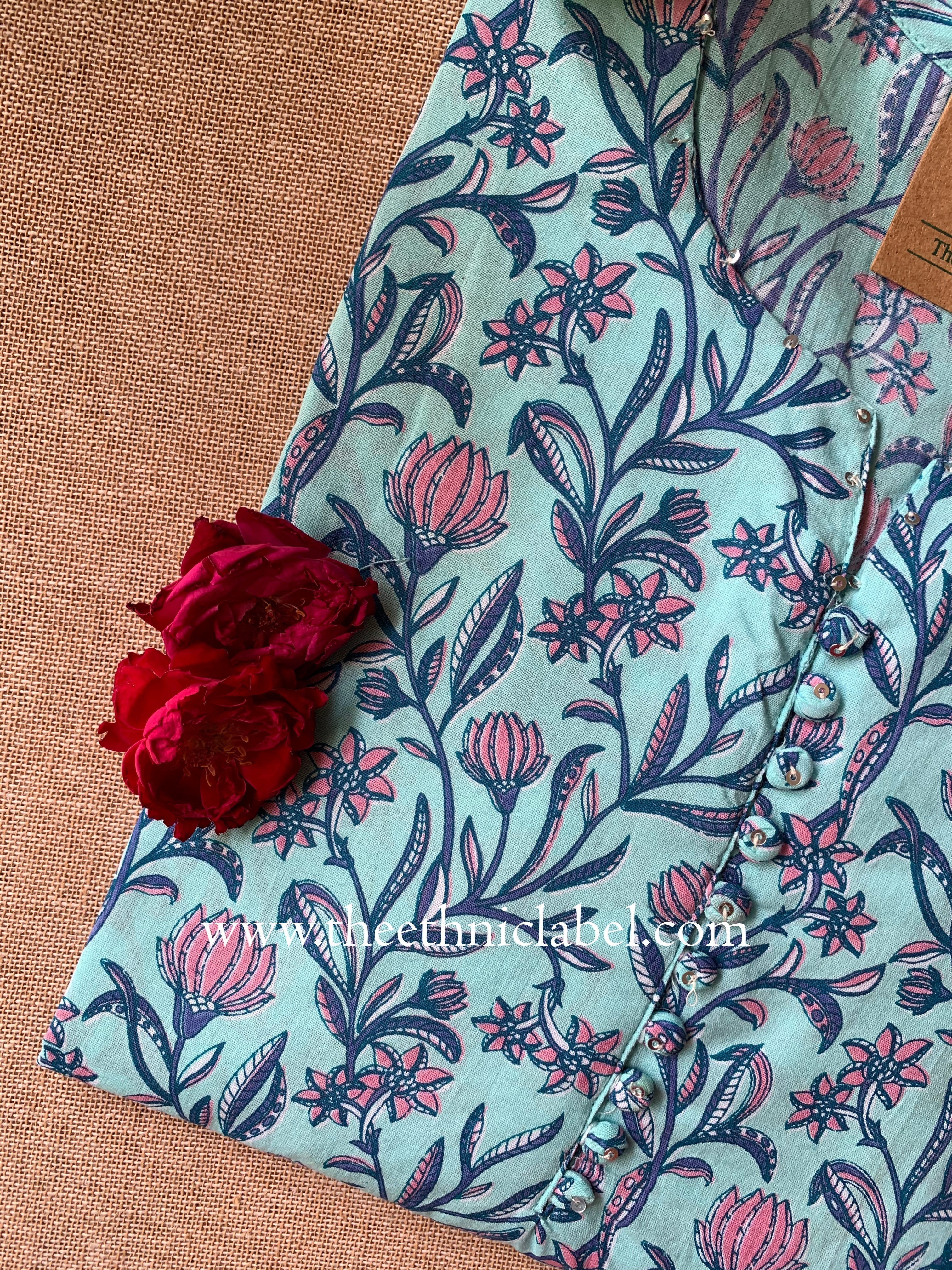 "Jannat" Hand Block Printed Cotton kurta