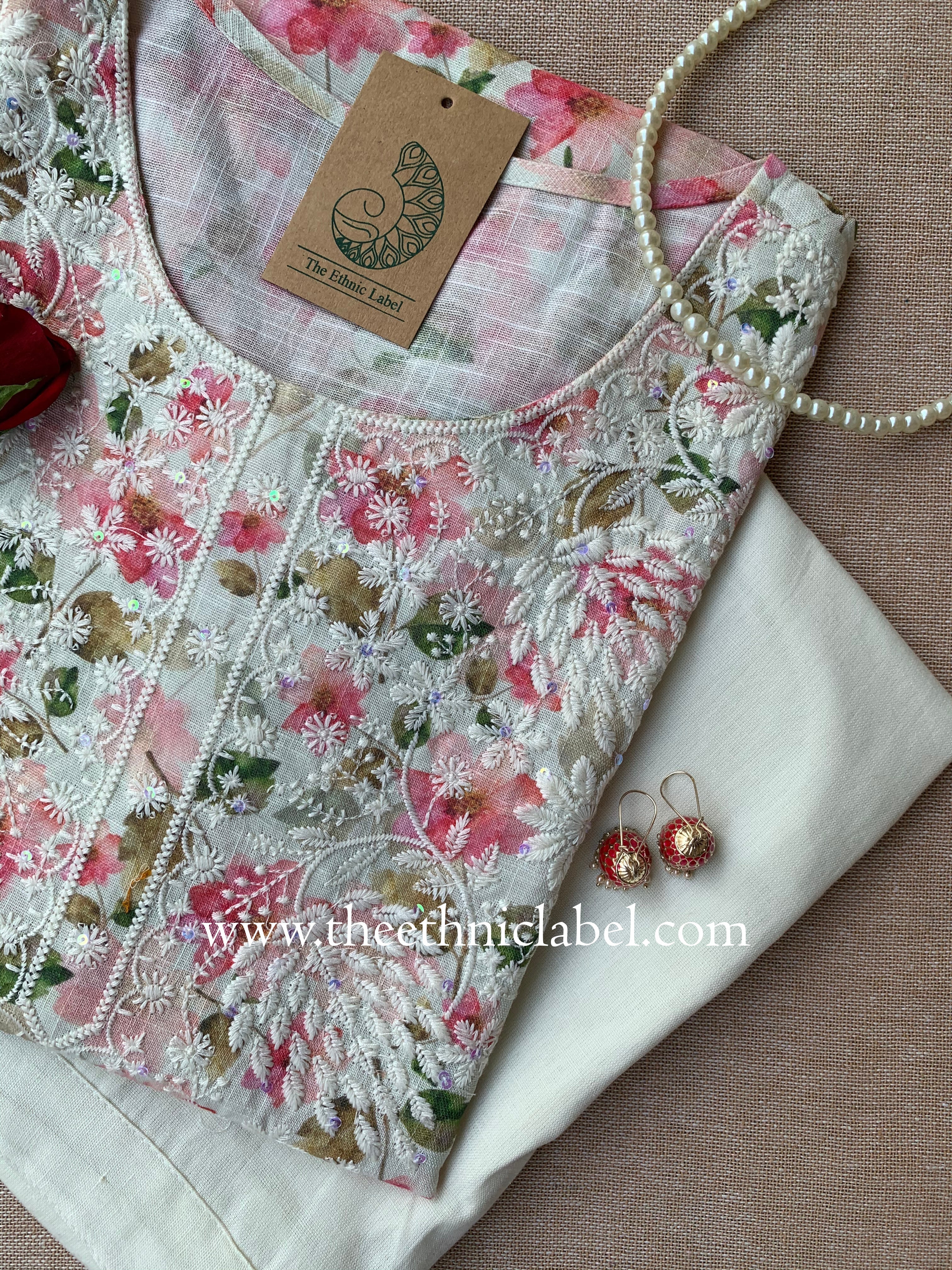 "Shaamil" Chikankari Kurta with Pants (2pc)