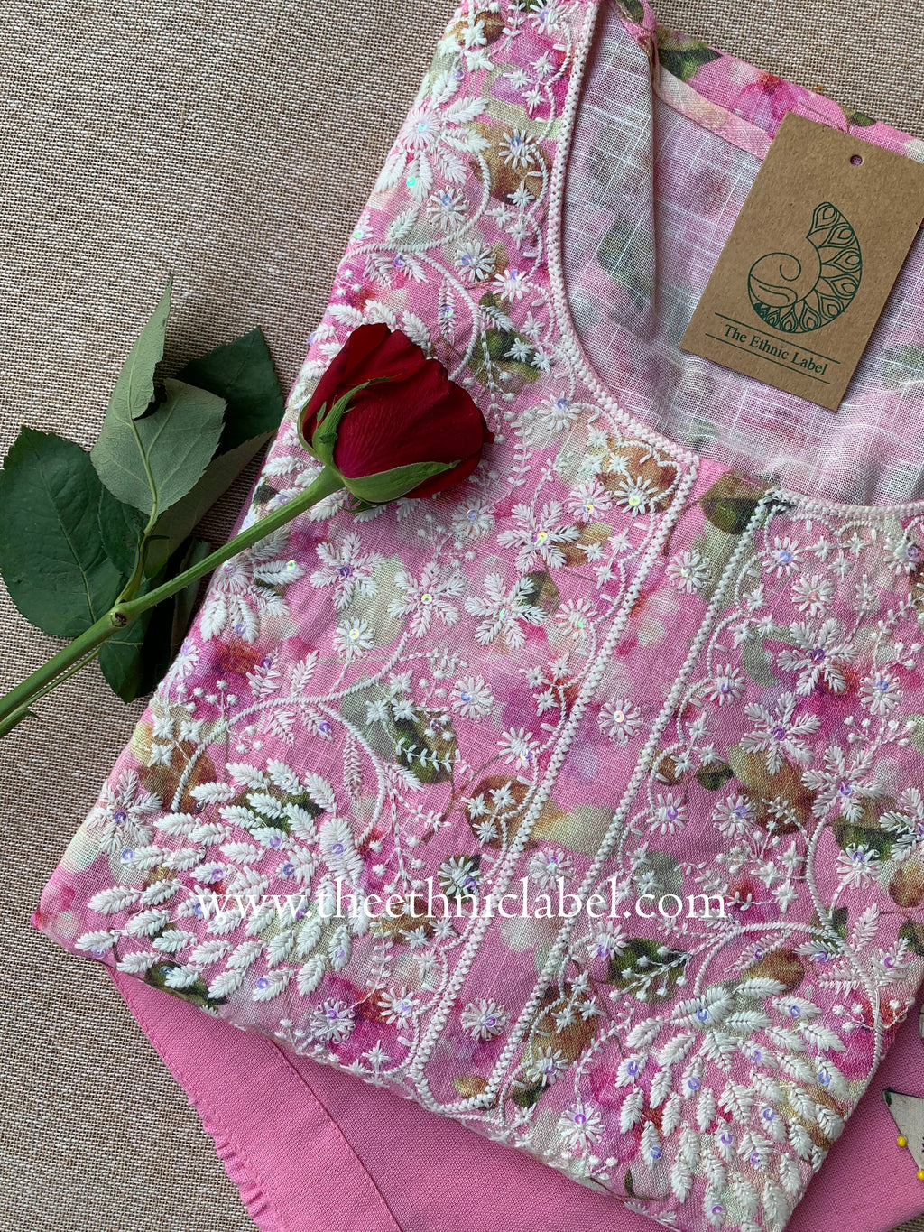 "Panaah" Chikankari Kurta with Pants (2pc)