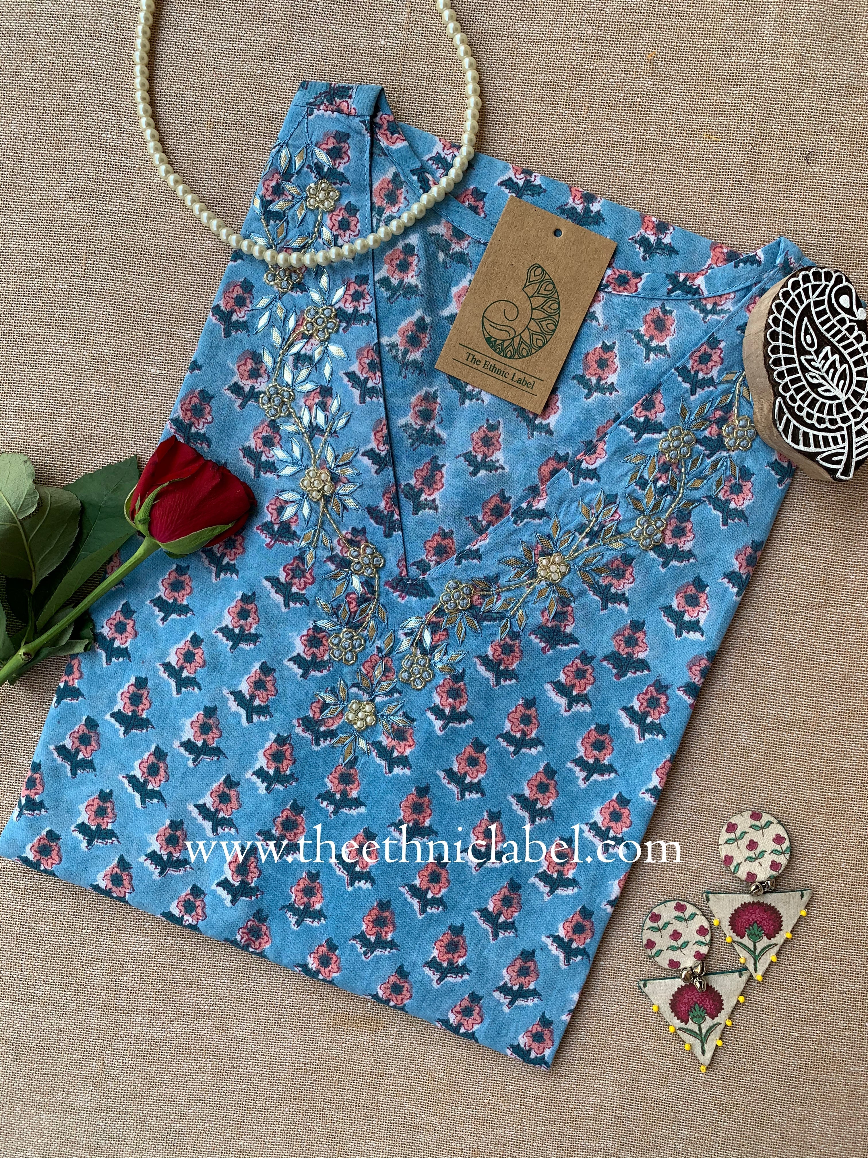 "Nia" Hand Work Cotton kurta