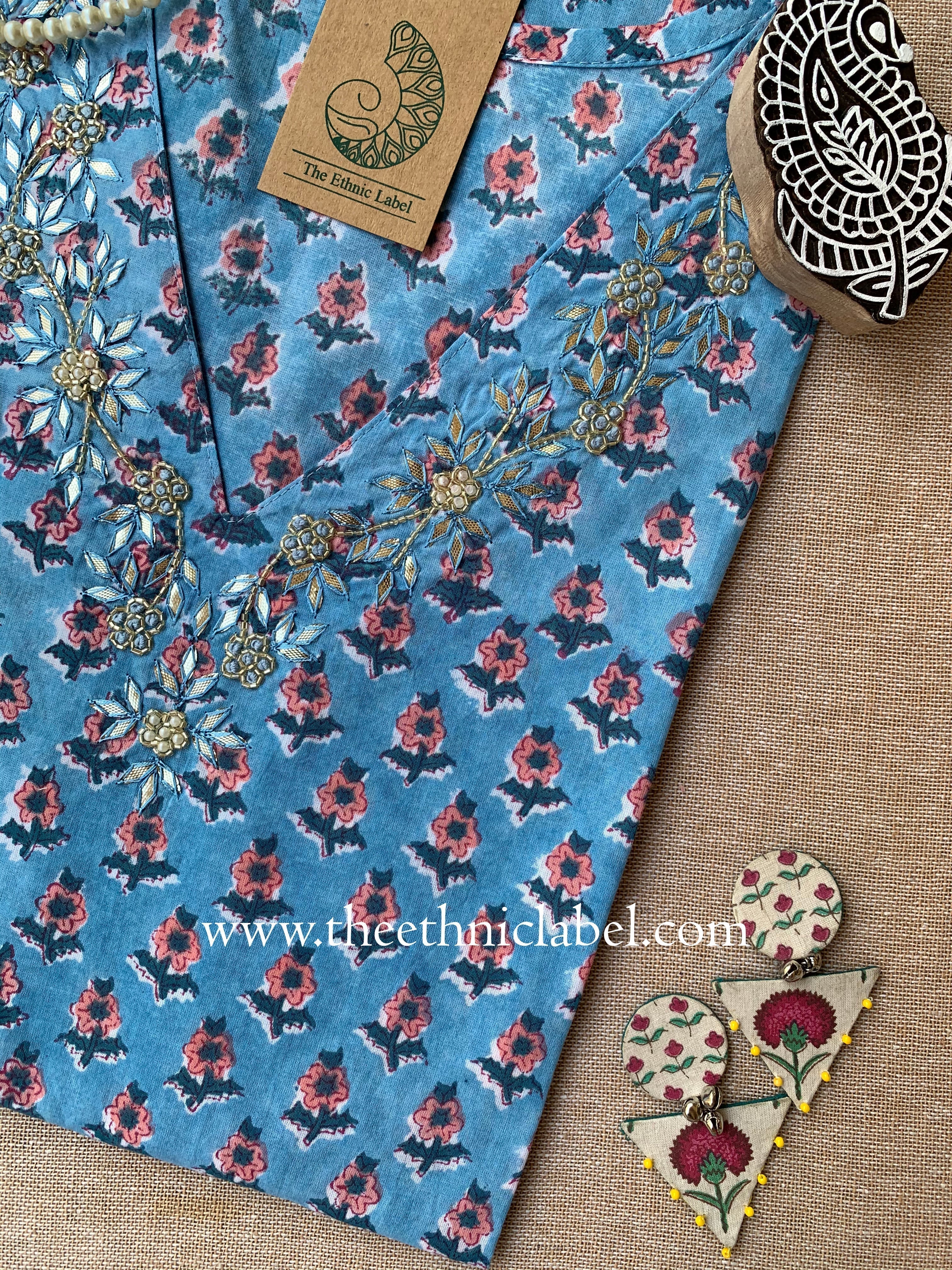 "Nia" Hand Work Cotton kurta
