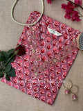 "Lalita" Hand Embroidered Block Printed Cotton kurta