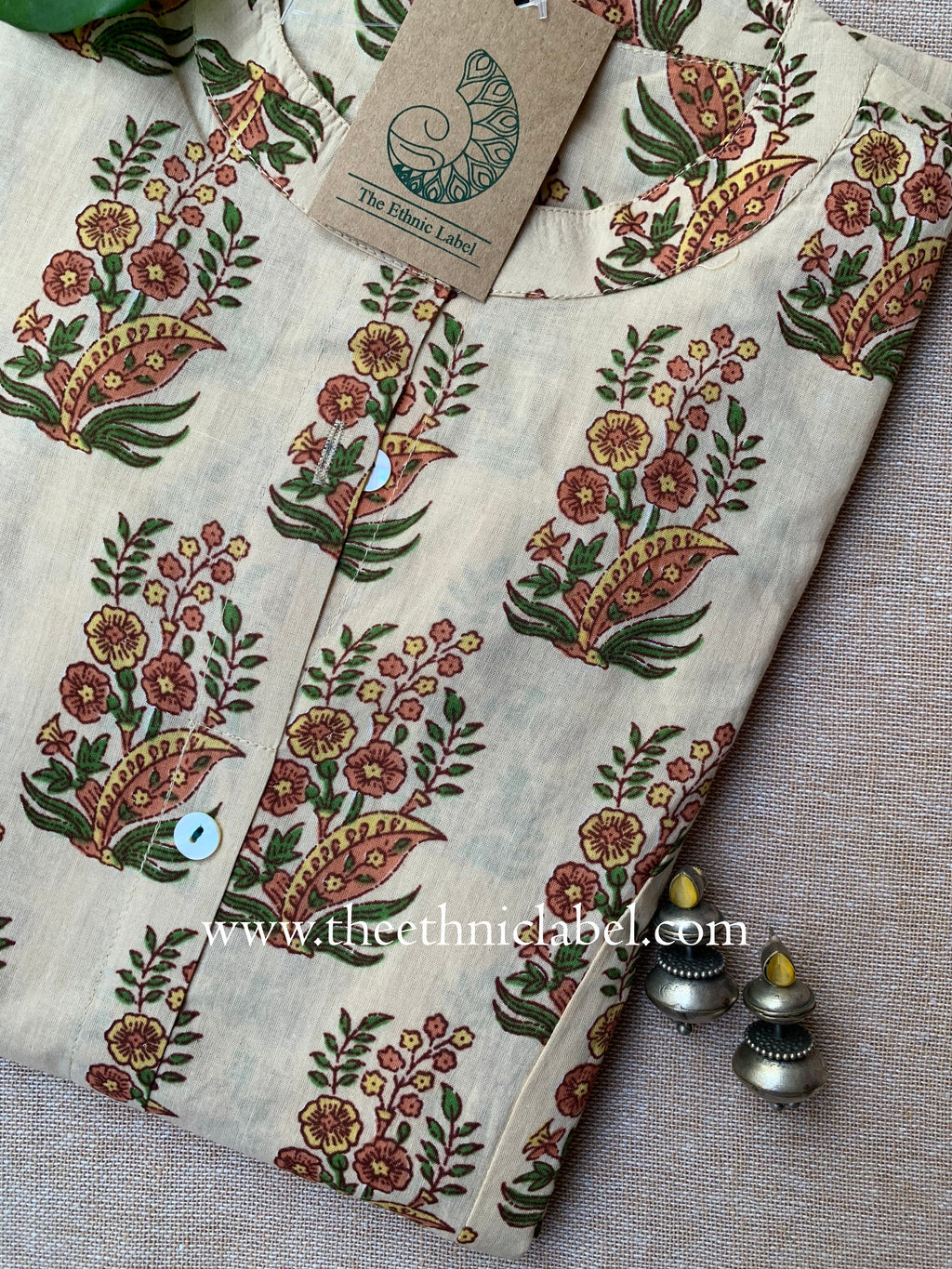 "Padma" Mughal "A" line Cotton kurta