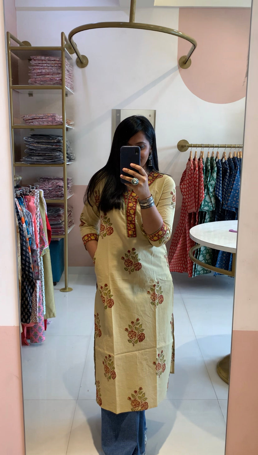 "Sandhya" Bagru Cotton kurta