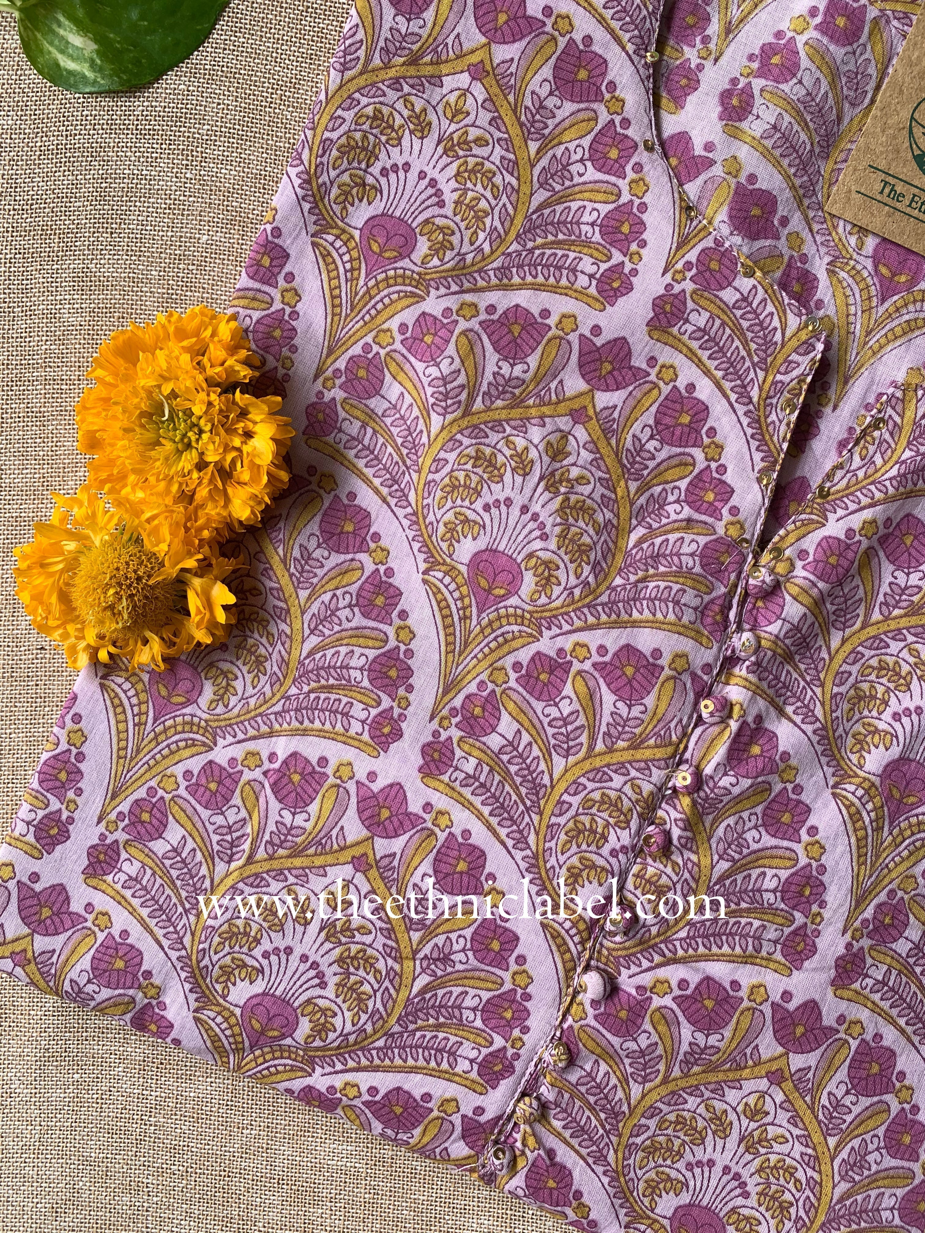 "Rubina" Buttoned Cotton kurta - Big Size