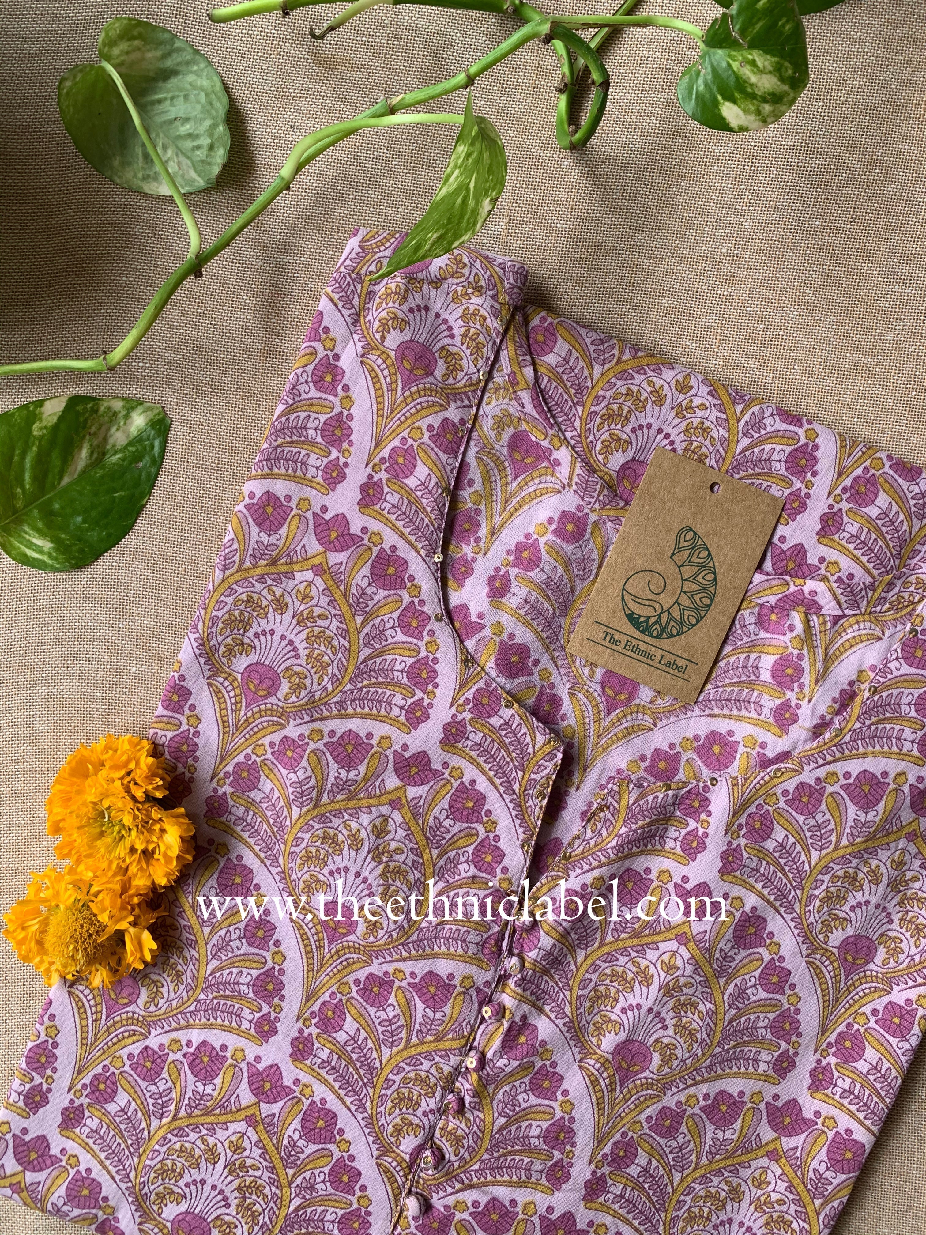 "Rubina" Buttoned Cotton kurta - Big Size